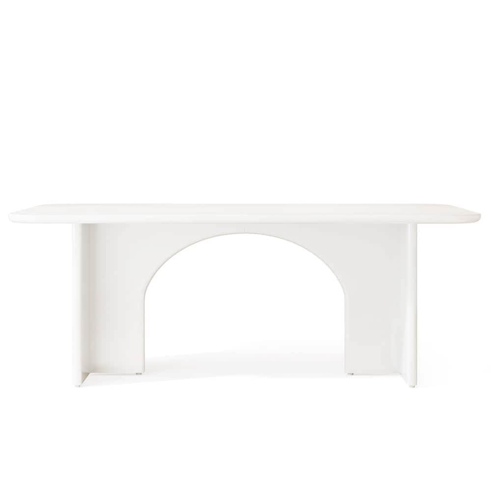 Kadyn - Modern Dining Table, 63" Large Rectangle Kitchen Table for 4-6 People - White