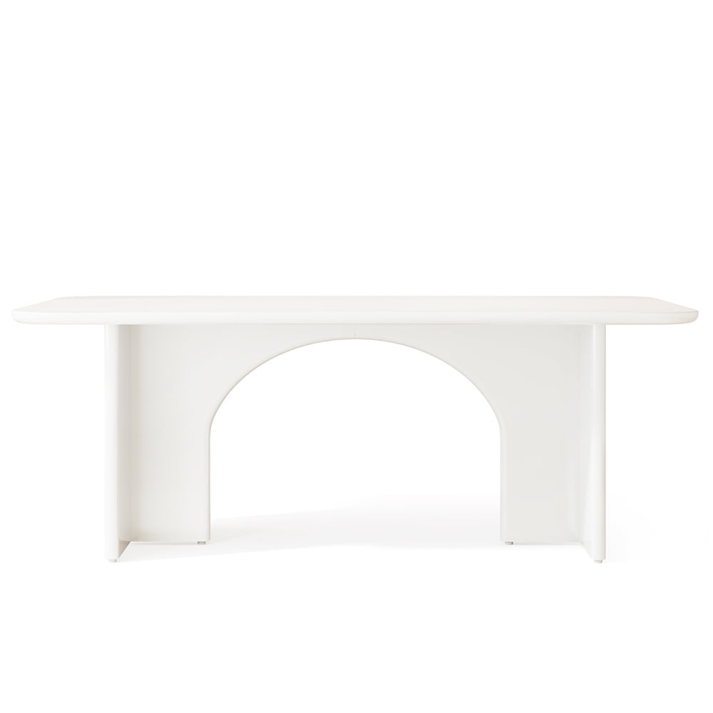 Front. Kadyn - Kadyn Modern Dining Table, 63" Large Rectangle Kitchen Table for 4-6 People,White - White.