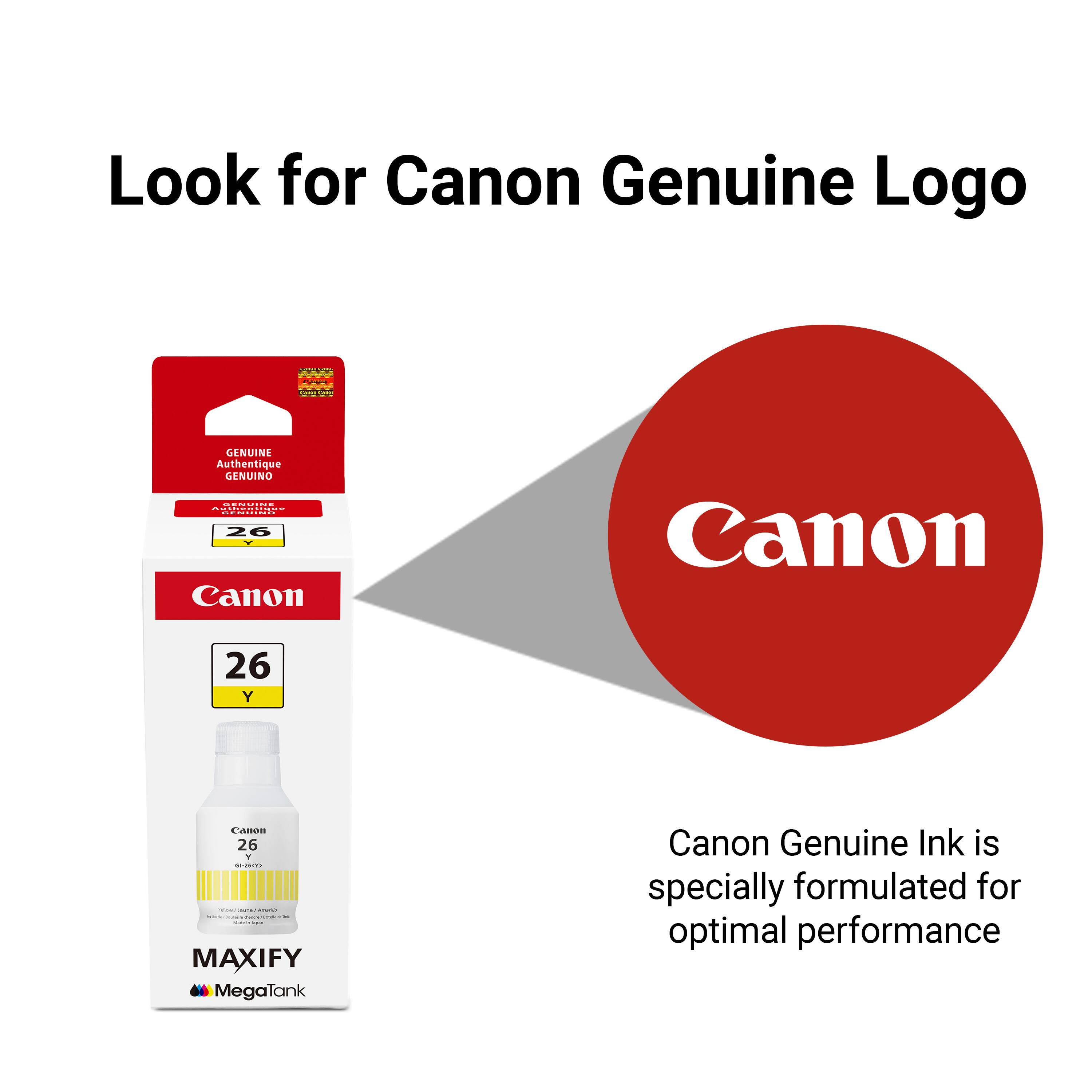 Look for Canon Genuine Logo

Canon Genuine Ink is specially formulated for optimal performance