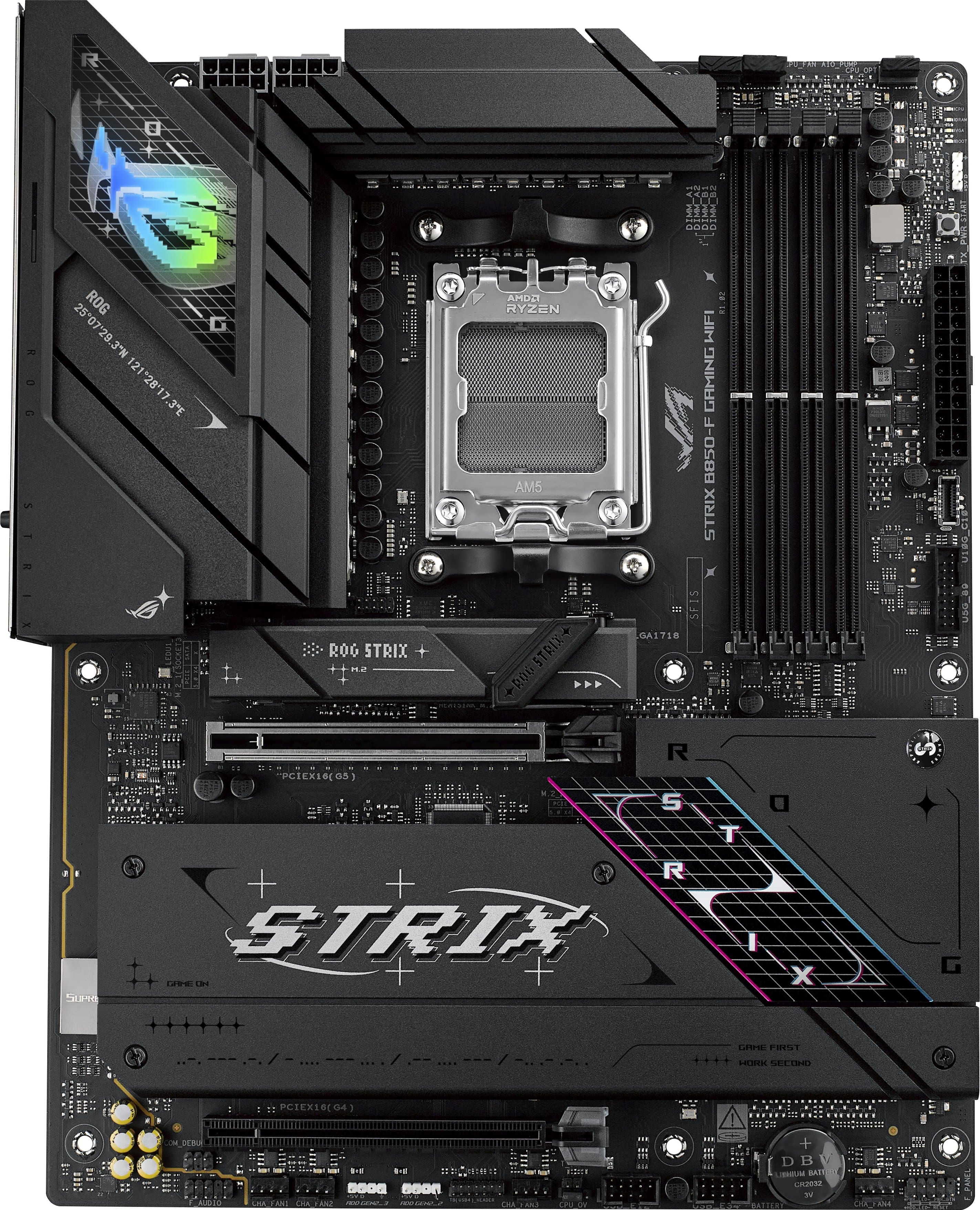 ASUS - ROG Strix B850-F GAMING WIFI (Socket AM5) AMD B850 ATX DDR5 Wi-Fi 7 Motherboard - Black