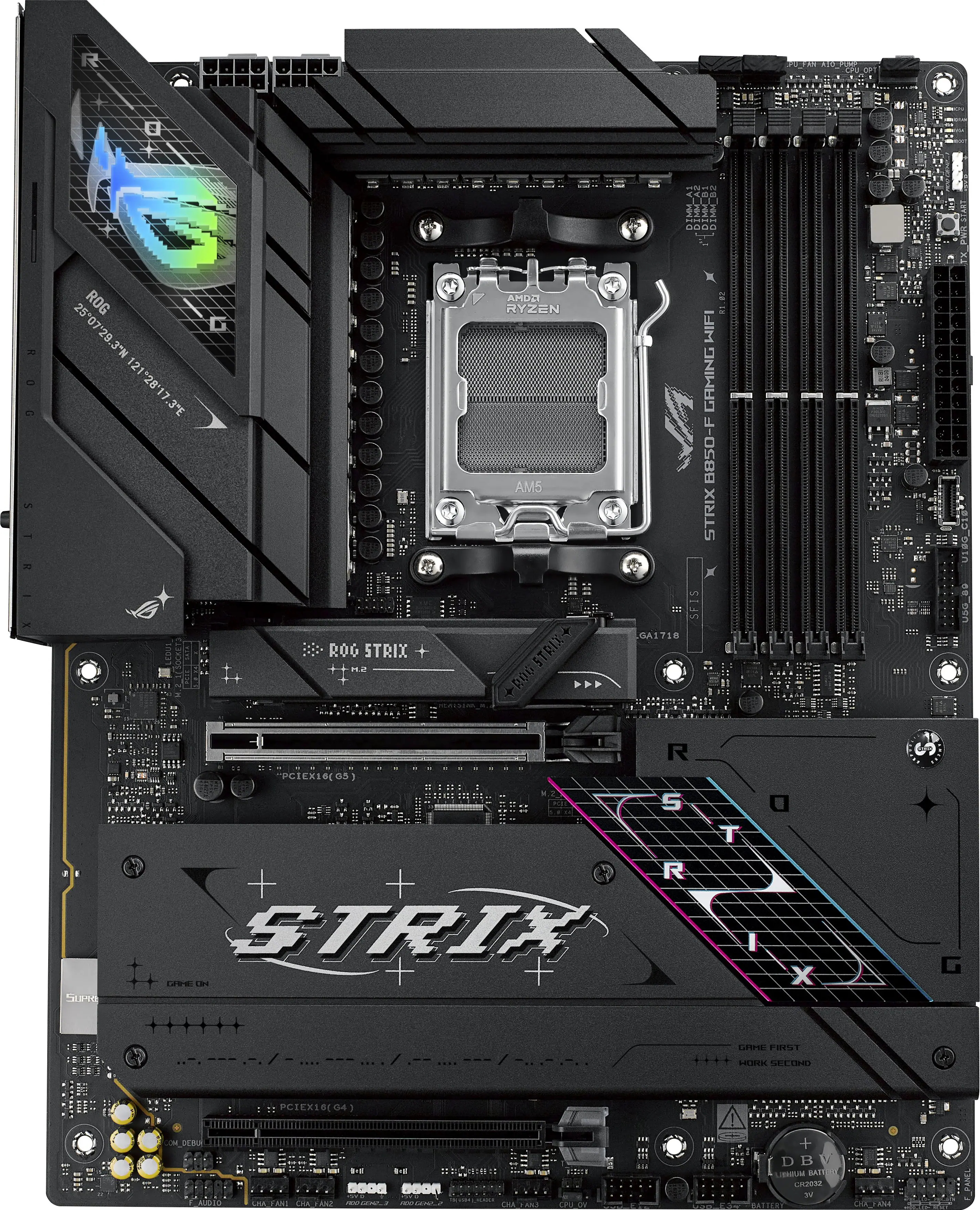 ASUS - ROG Strix B850-F GAMING WIFI (Socket AM5) AMD B850 ATX DDR5 Wi-Fi 7 Motherboard - Black