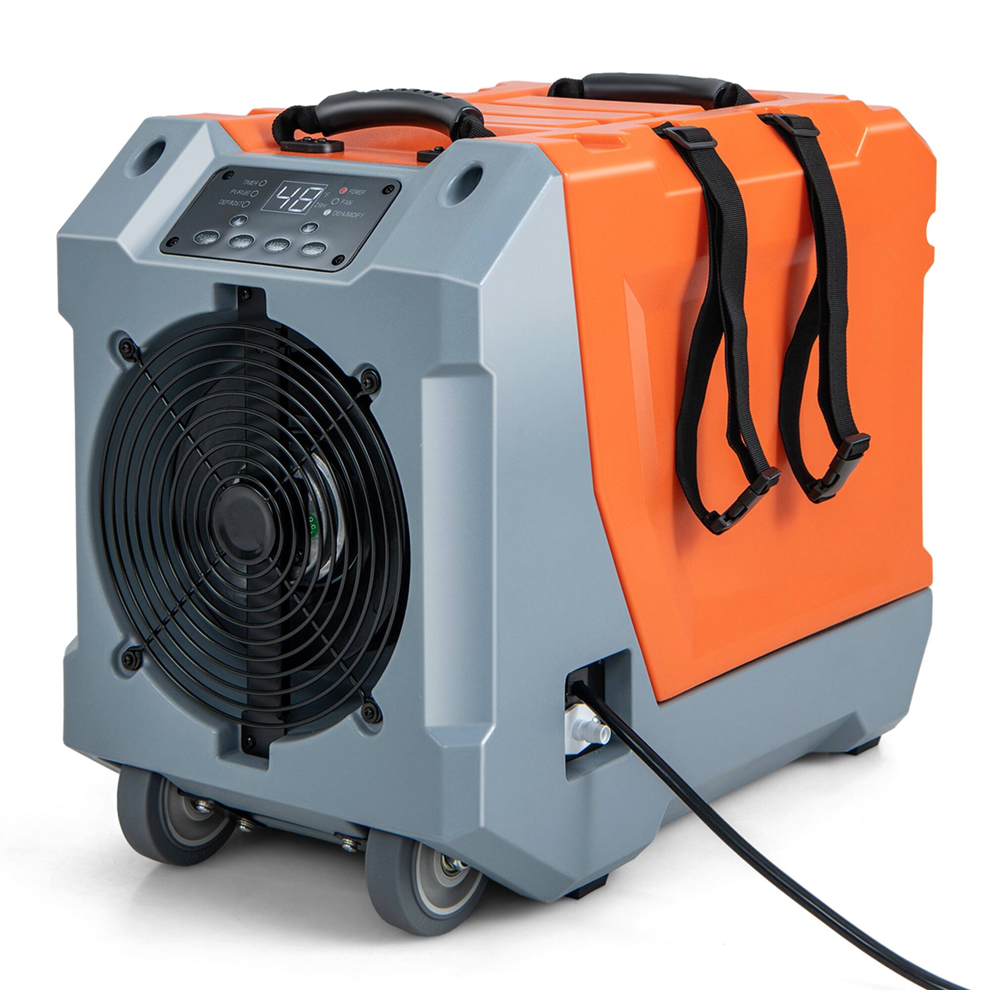 Costway - 180-Pint Dehumidifier with Energy Efficient Automatic Defrost Control 5,000 Sq. ft Coverage Area - Orange + Grey