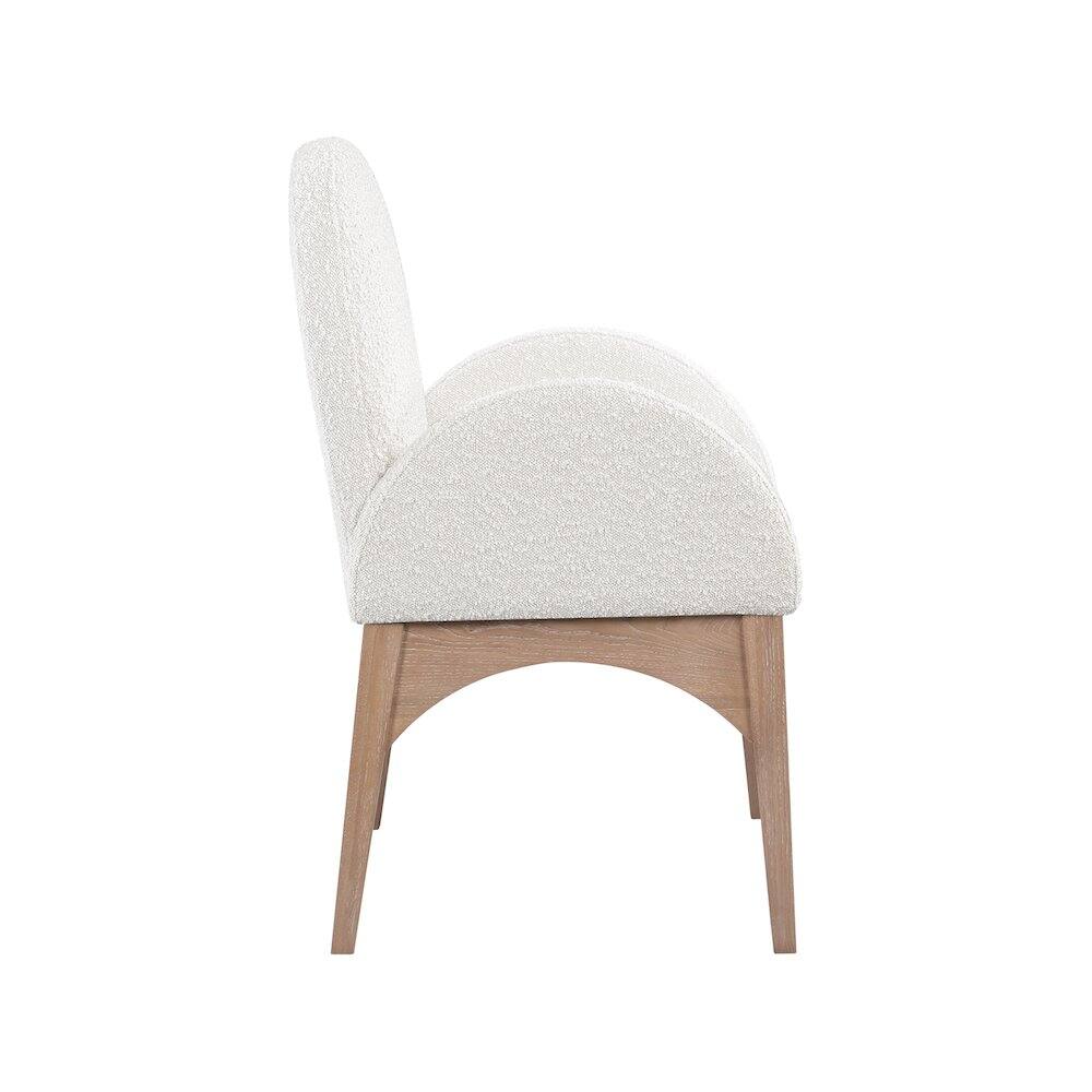 Alt View 2. Meridian Furniture - Waldorf Cream Boucle Fabric Dining Chair - Beige.