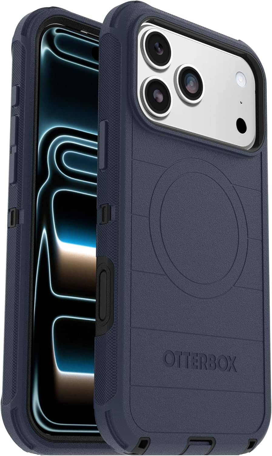 Front. OtterBox - OtterBox - Defender Series Pro Hard Shell for Apple iPhone 17 Pro Max - Vintage Indigo Dream (Blue & Black).