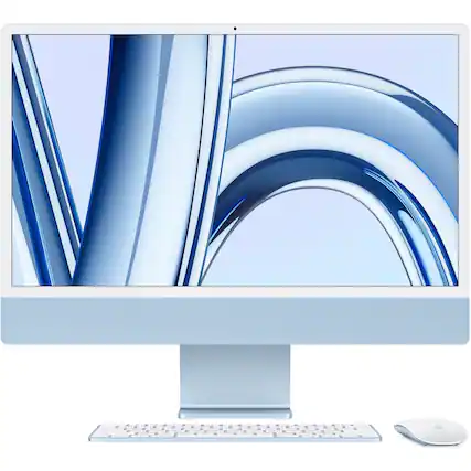 Front. Apple - 2023 iMac 24", 8GB RAM 256GB SSD, M3 2.66GHz, - Blue.