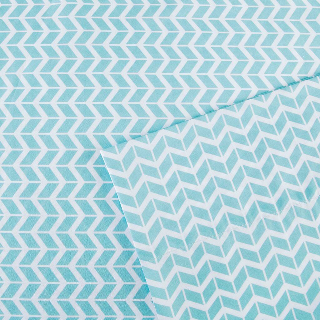 Alt View 5. Gracie Mills - Gracie Mills Hazel Vivid Printed Microfiber Sheet Set - Aqua.