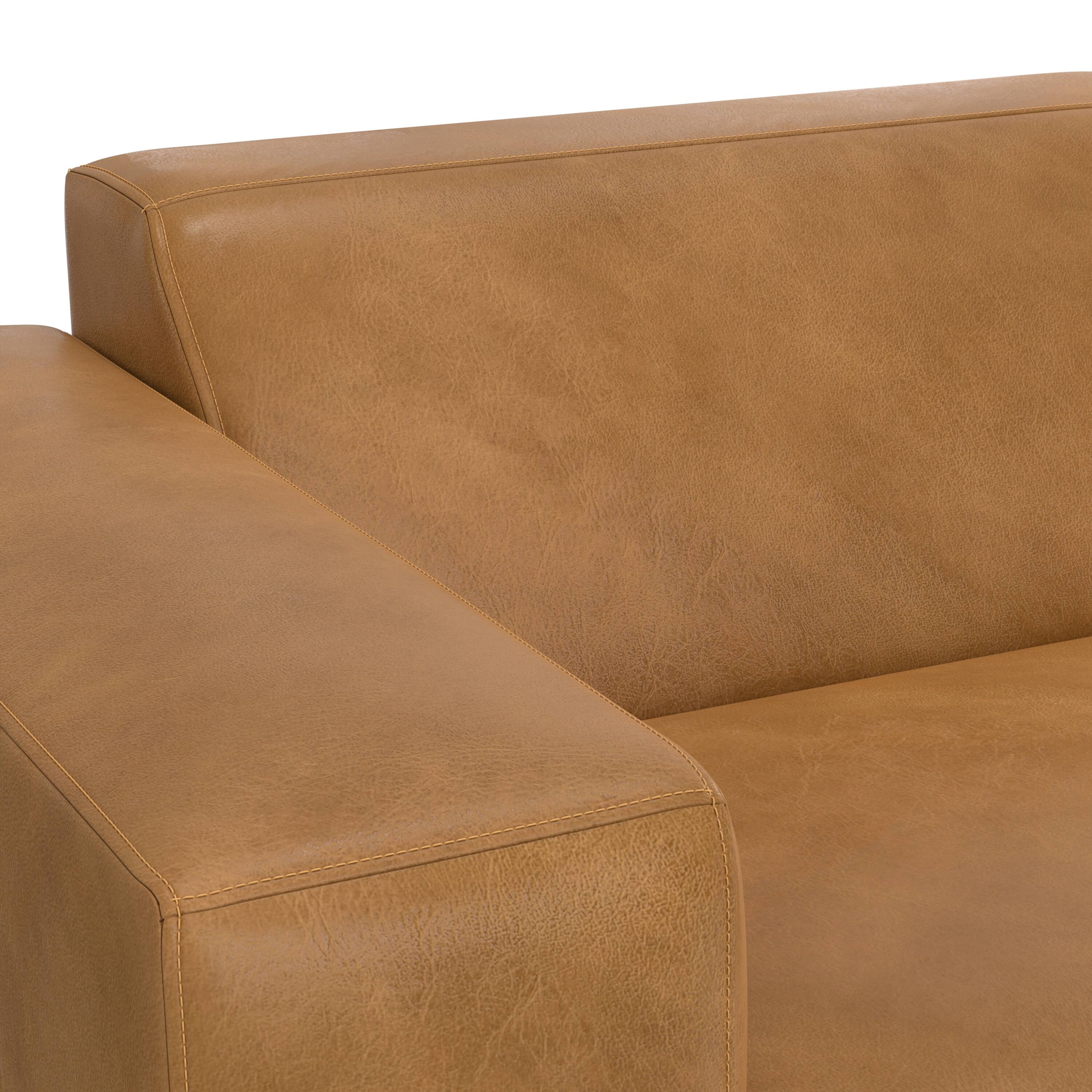 Alt View 6. Simpli Home - Rex Left-Arm Sofa Module in Genuine Leather - Sienna.