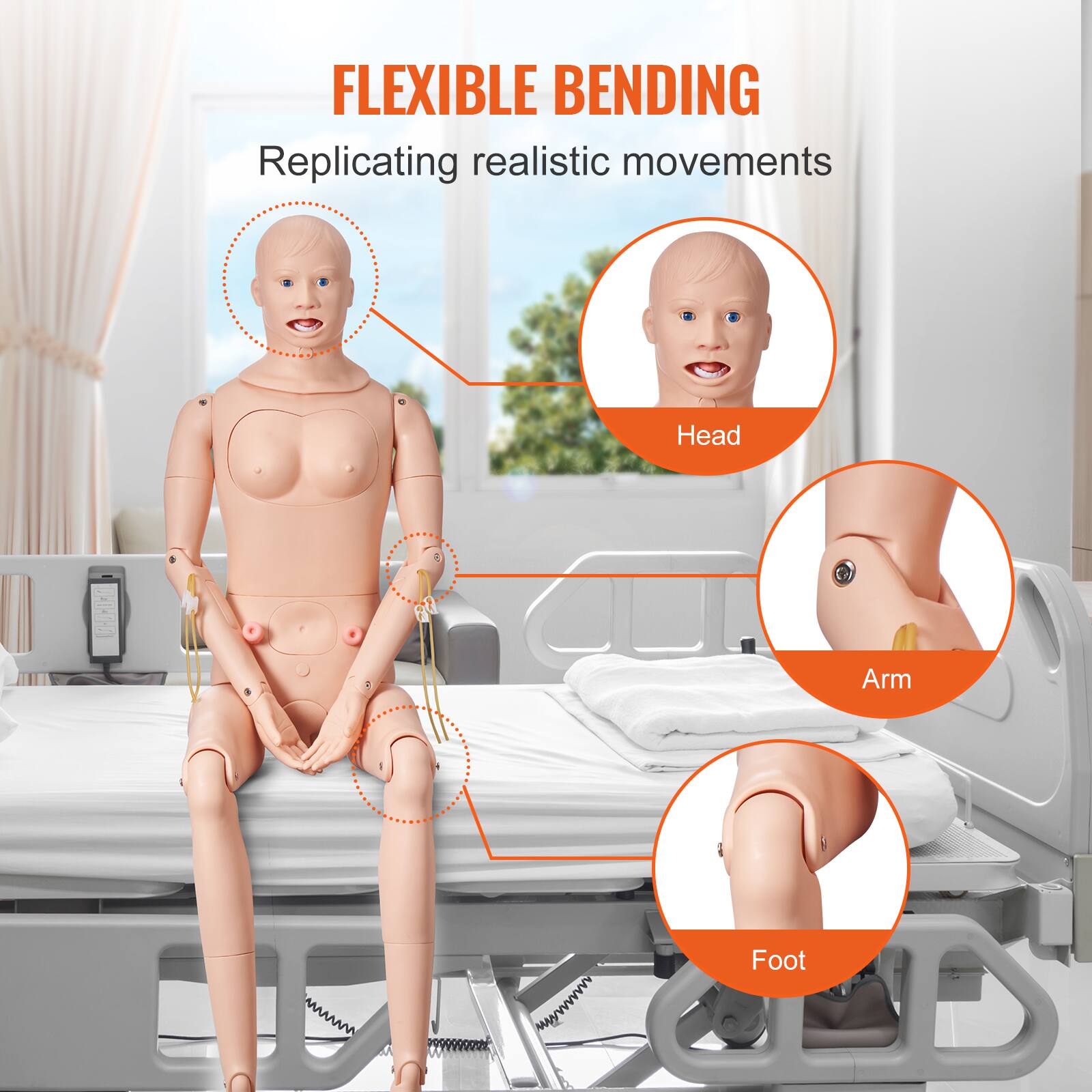 FLEXIBLE BENDING  
Replicating realistic movements  
Head  
Arm  
Foot