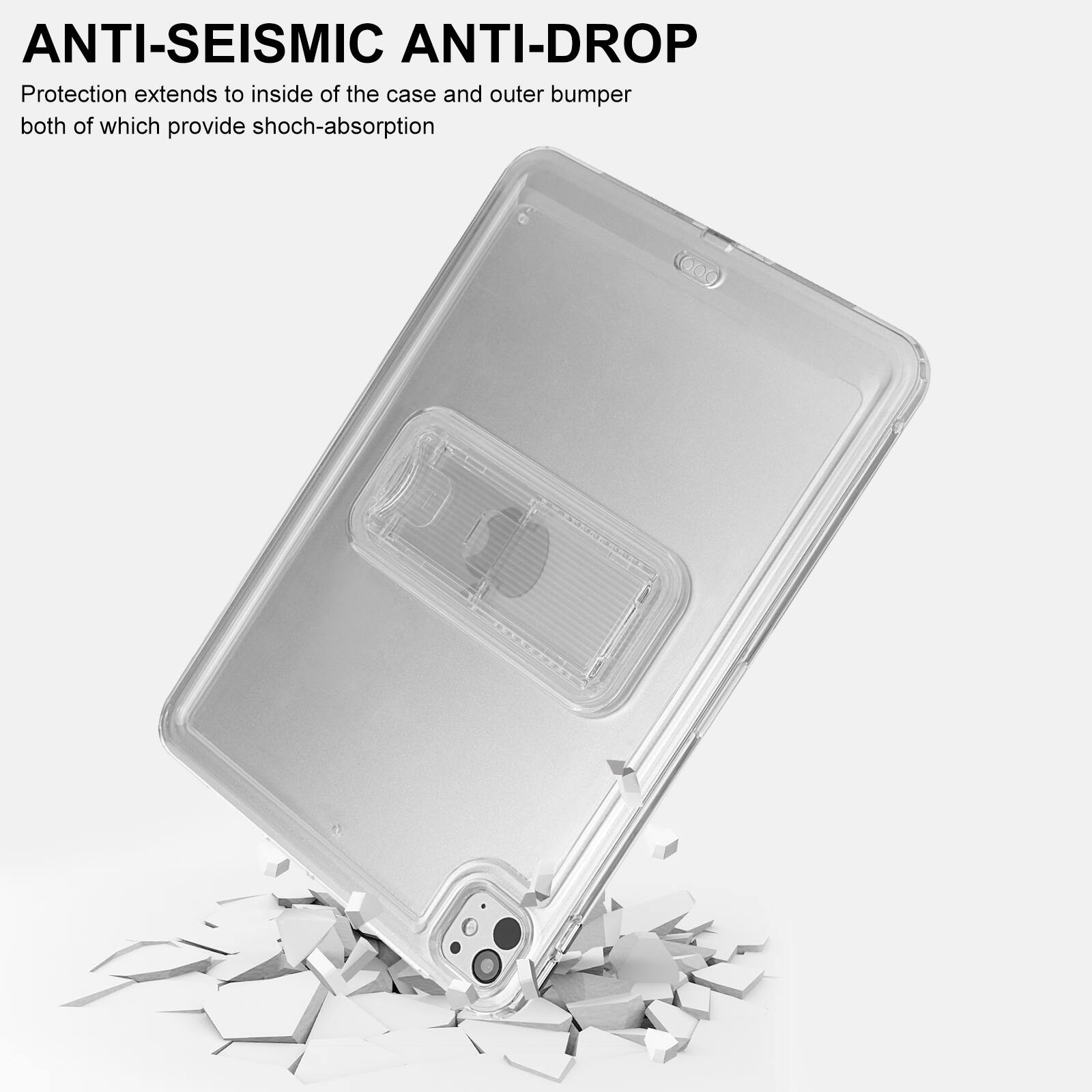 ANTI-SEISMIC ANTI-DROP  
Protection extends to inside of the case and outer bumper both of which provide shock-absorption