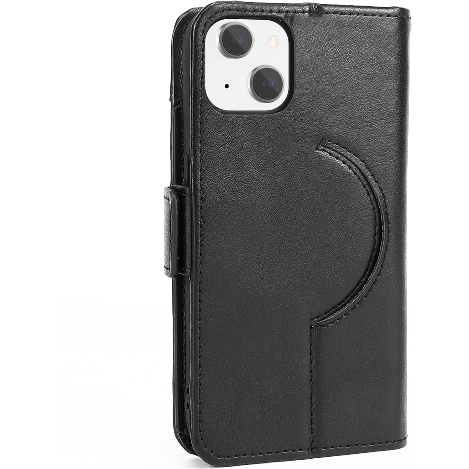 Alt View 15. SaharaCase - Genuine Leather Folio Wallet Case for Apple iPhone 15 Plus - Black.