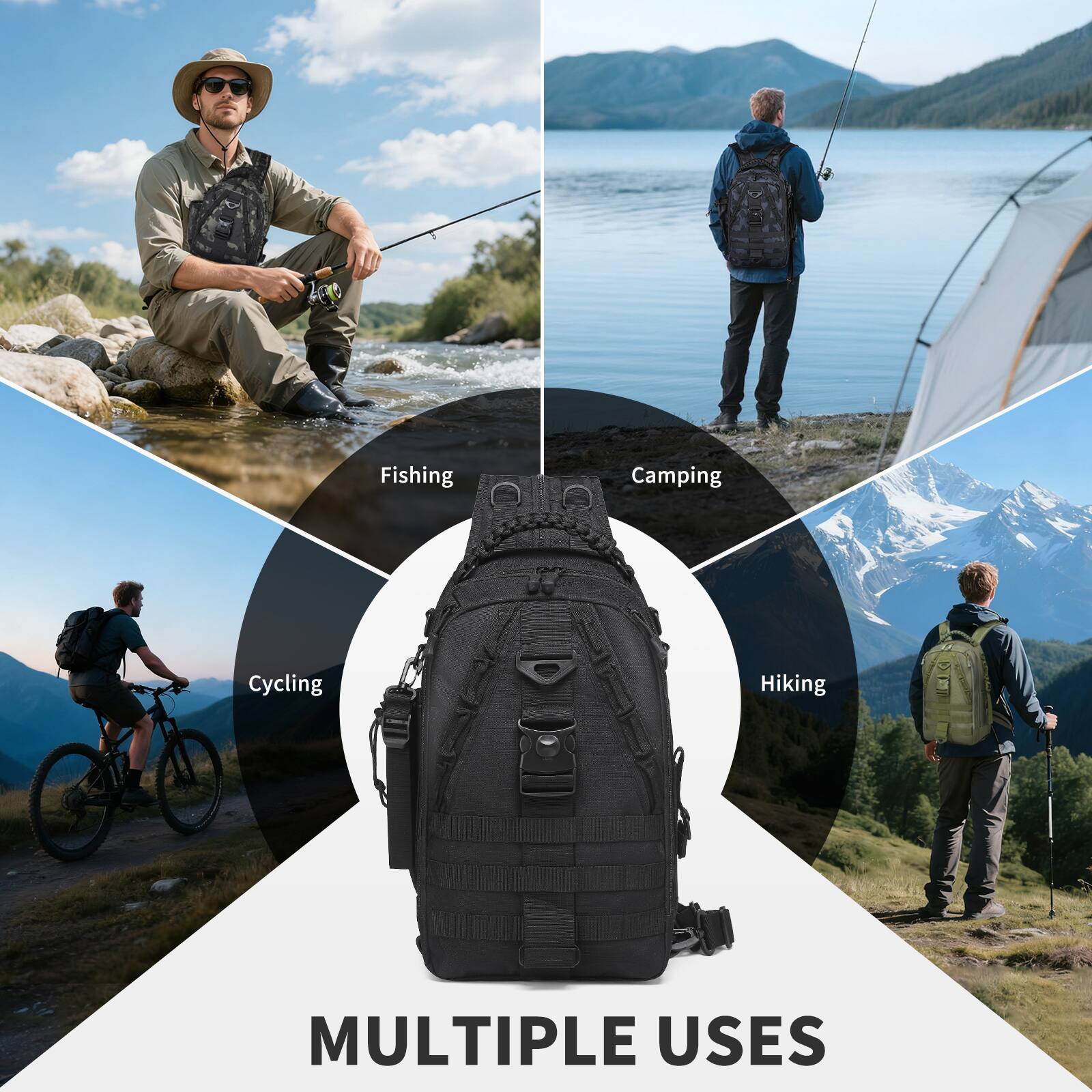 Fishing  
Camping  
Cycling  
Hiking  

MULTIPLE USES