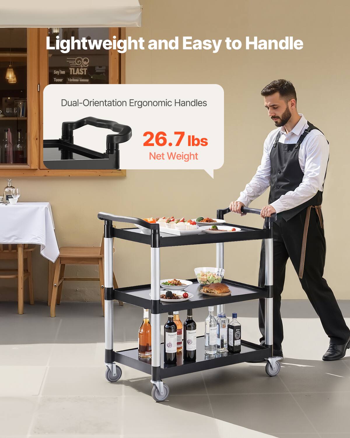 Lightweight and Easy to Handle

Dual-Orientation Ergonomic Handles

26.7 lbs Net Weight