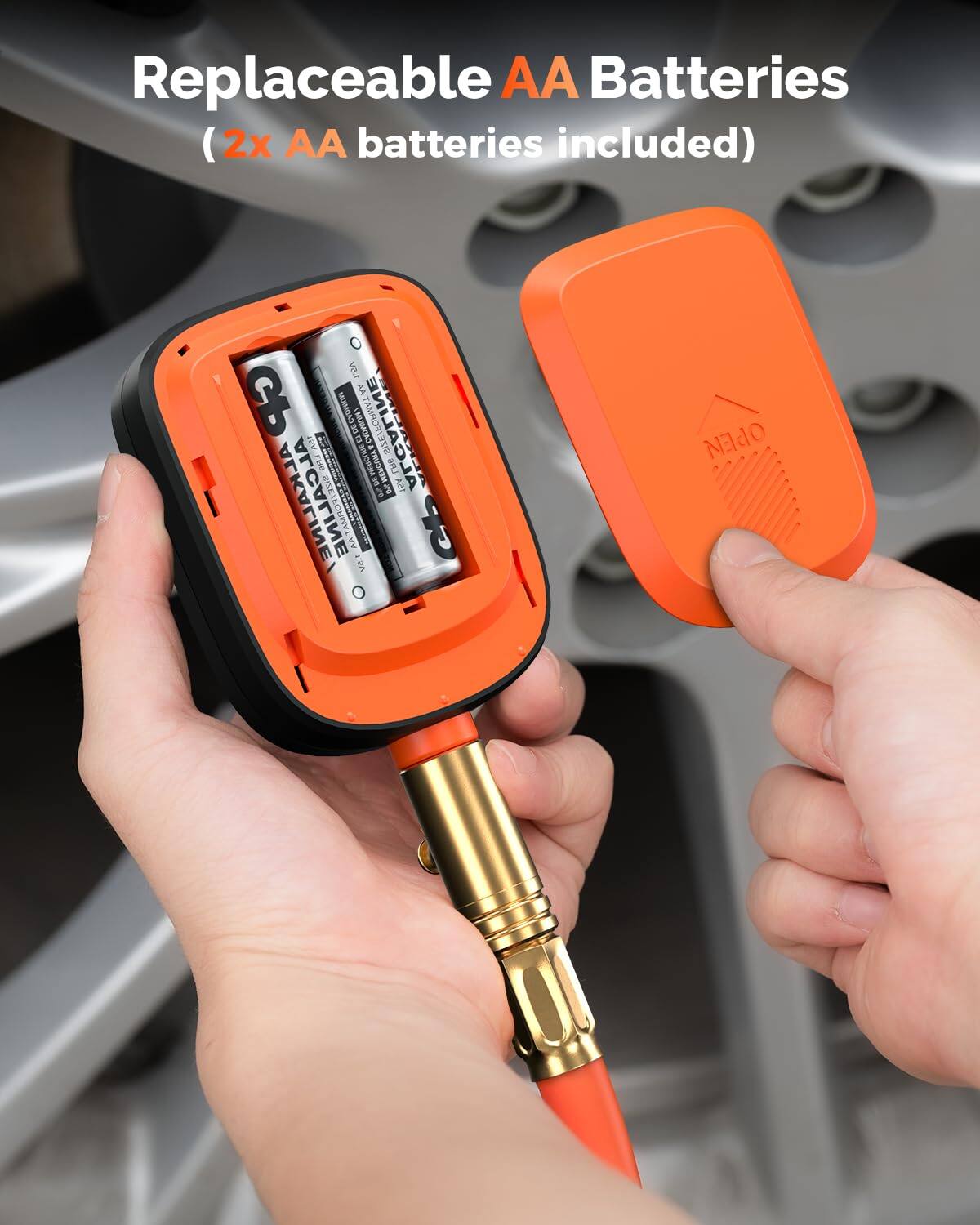 Replaceable AA Batteries (2x AA batteries included)