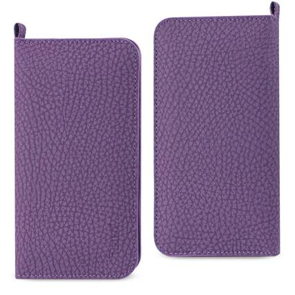 Front. Reiko - Universal Wallet Phone Case With Side Pockets And Magnetic Flap For Samsung Note 5 (6.180X3.15X0.45 Inches) In Purple - Purple.