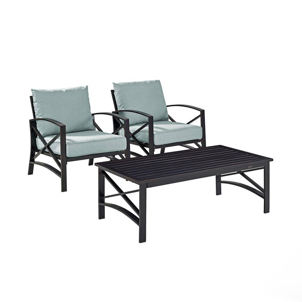 Crosley Furniture Kaplan 3Pc Outdoor Chair Set Coffee Table & 2 Chairs ...