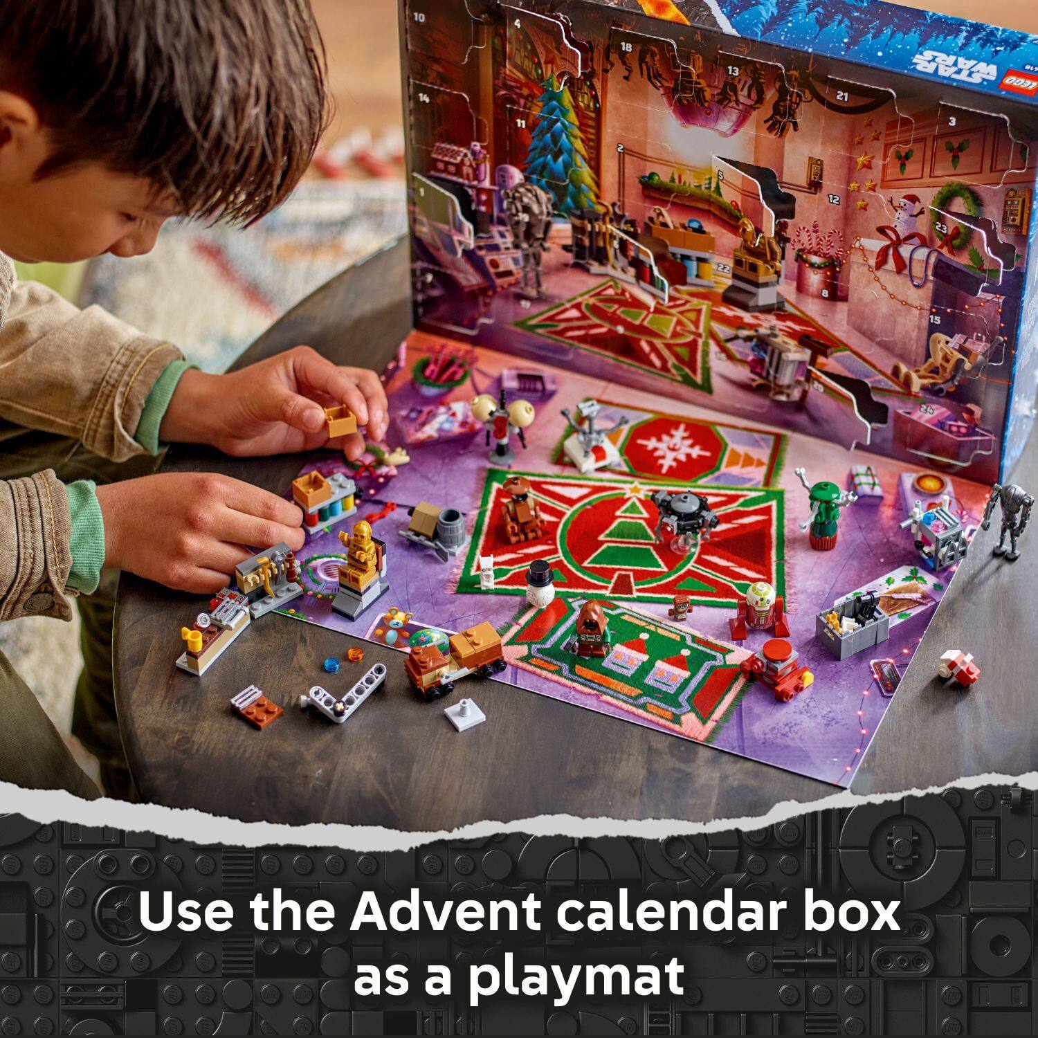 Use the Advent calendar box as a playmat