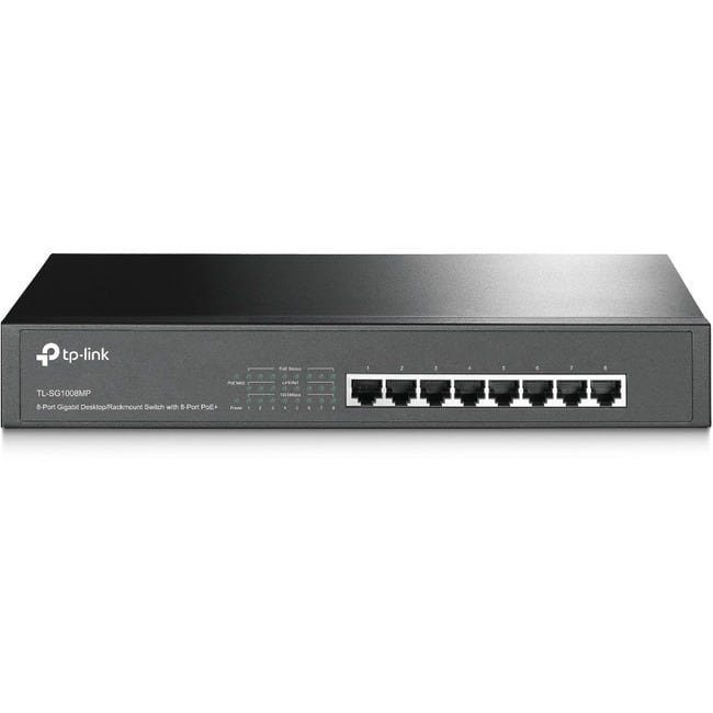 TP-Link - TL-SG1008MP - 8-Port Gigabit PoE Switch - Limited Lifetime Protection - 8 PoE+ Ports @153W - Rackmount - Plug - Unknown