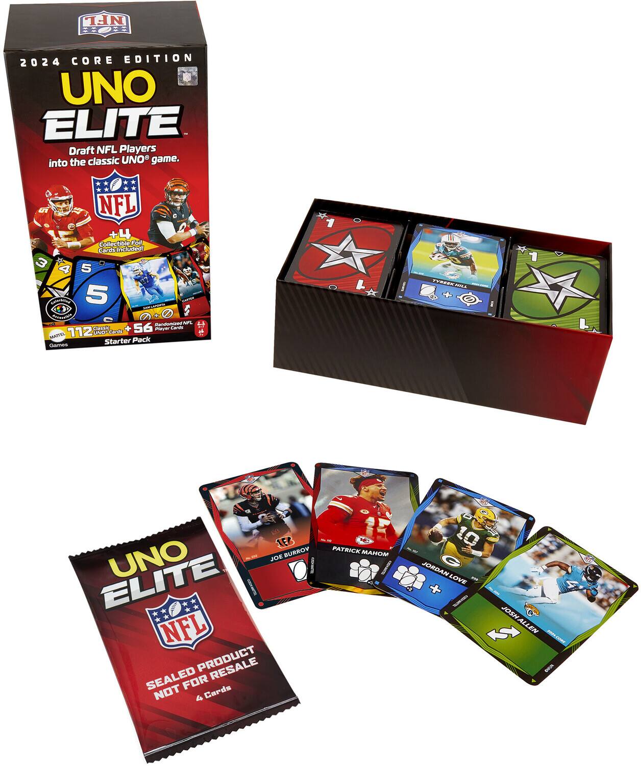 Mattel - Games - UNO: Elite NFL 2024 Core Edition Starter Pack - Collectibles - Multicolor