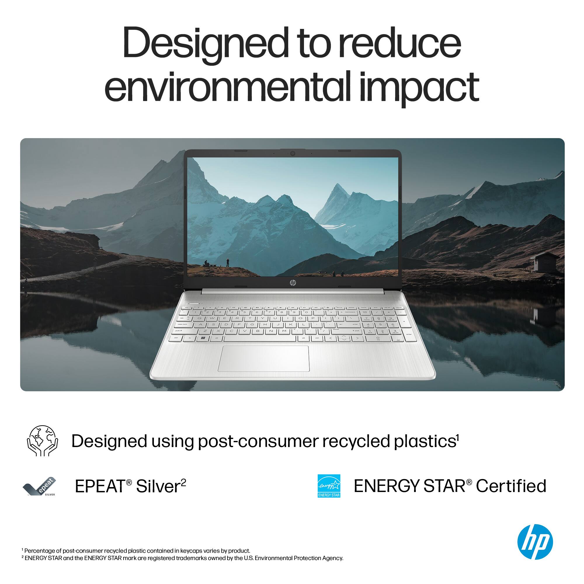 Designed to reduce environmental impact. Designed using post-consumer recycled plastics. epeat PEAT Silver2 | ENERGY STAR Certified. Percentage of post-consumer recycled plastic contained in keycaps varies by product. ENERGY STAR and the ENERGY STAR mark are registered trademarks owned by the U.S. Environmental Protection Agency. hp