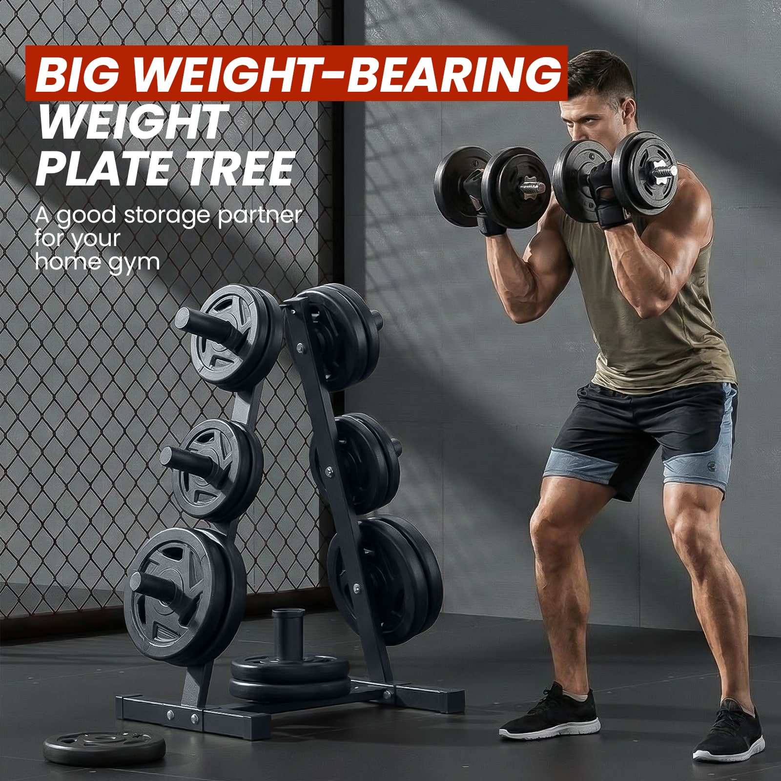 BIG WEIGHT-BEARING  
WEIGHT PLATE TREE  
A good storage partner for your home gym