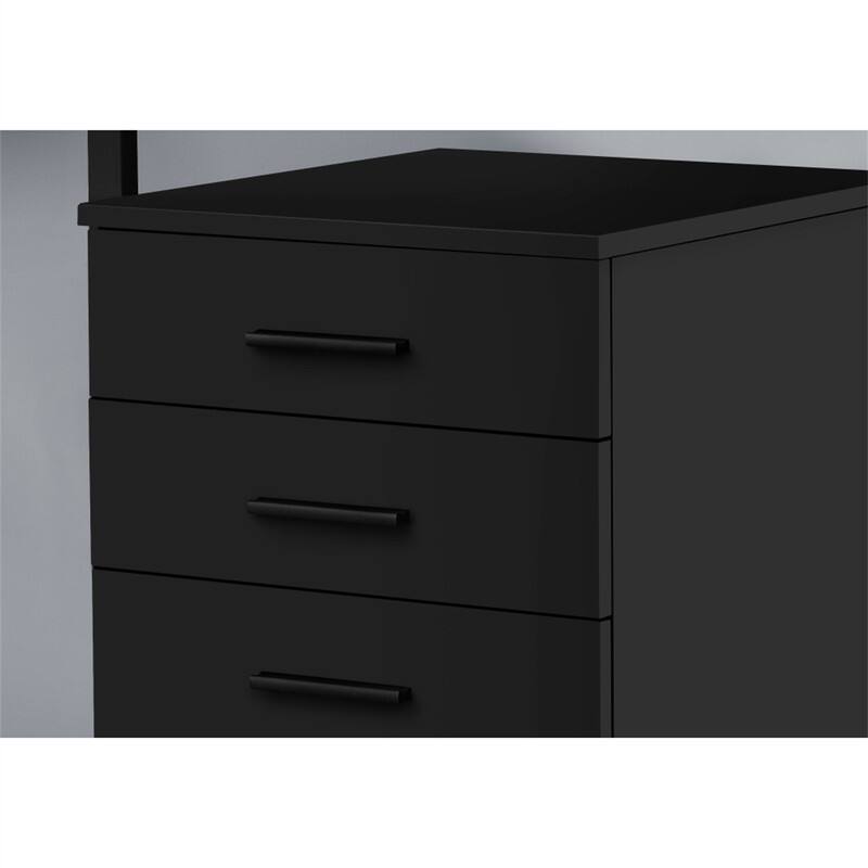 Alt View 1. HTUTWOO - File Cabinet - 3-Drawer Rolling Mobile Storage Cabinet, Printer Stand, Office Organization, Black Laminate Finish - Black.