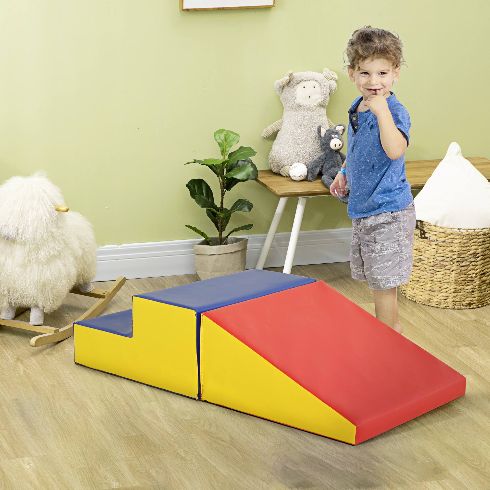 Alt View 1. Soozier - 2-Piece Climb & Crawl Activity Play Foam Building Blocks for Toddlers with a Soft High-Density Foam.