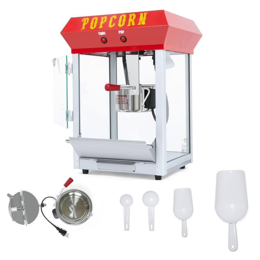 GOODSILO 6 Ounce Popcorn Maker Popper, Bar Style Popcorn Machine Red ...
