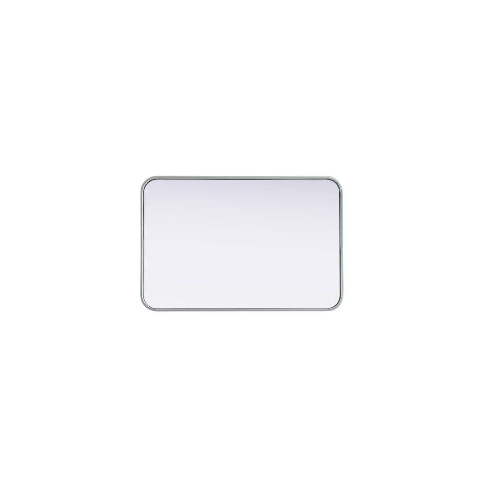Alt View 4. Elegant Decor - Contour Metal Rectangle Mirror 20x30 in Silver - Silver.