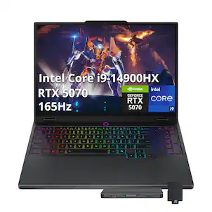 Lenovo - Legion 5 15.1 Gaming Laptop,Intel i9-14900HX,32GB DDR5,2TB PCIe SSD,GeForce RTX 5070,Win 11,1TB Dock Set - Black