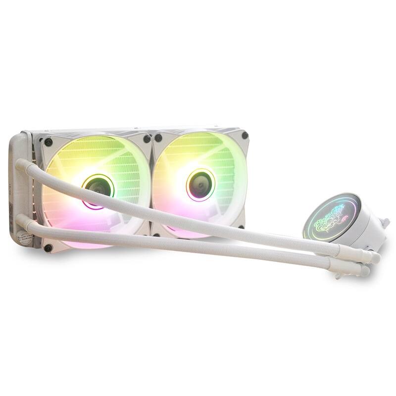 Alt View 4. Cluzine - White ARGB CPU Water Cooler 240/360mm Multi-platform Radiator - White.