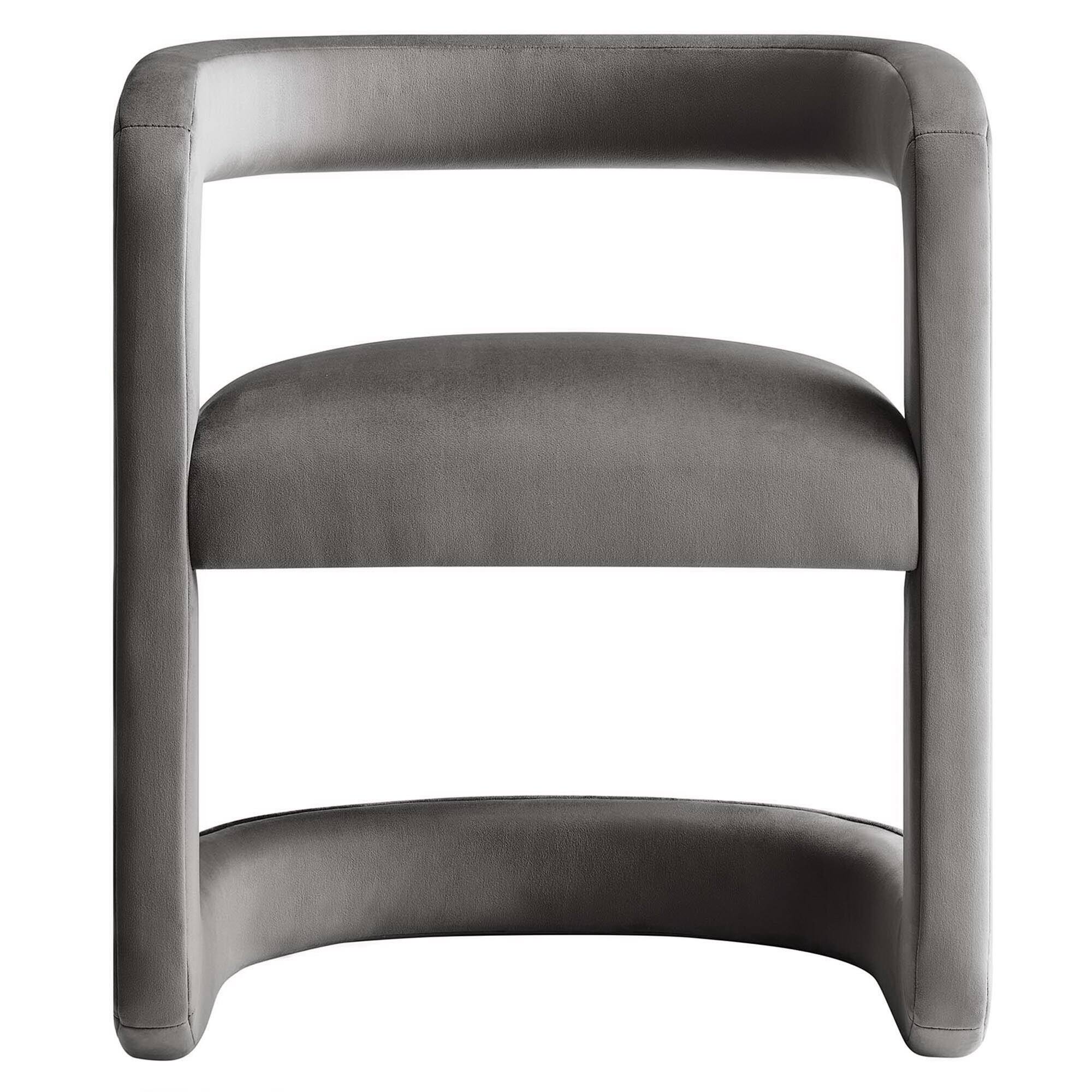 Alt View 5. Modway - Winslow Performance Velvet Barrel Accent Chair by Modway - Storm Gray.