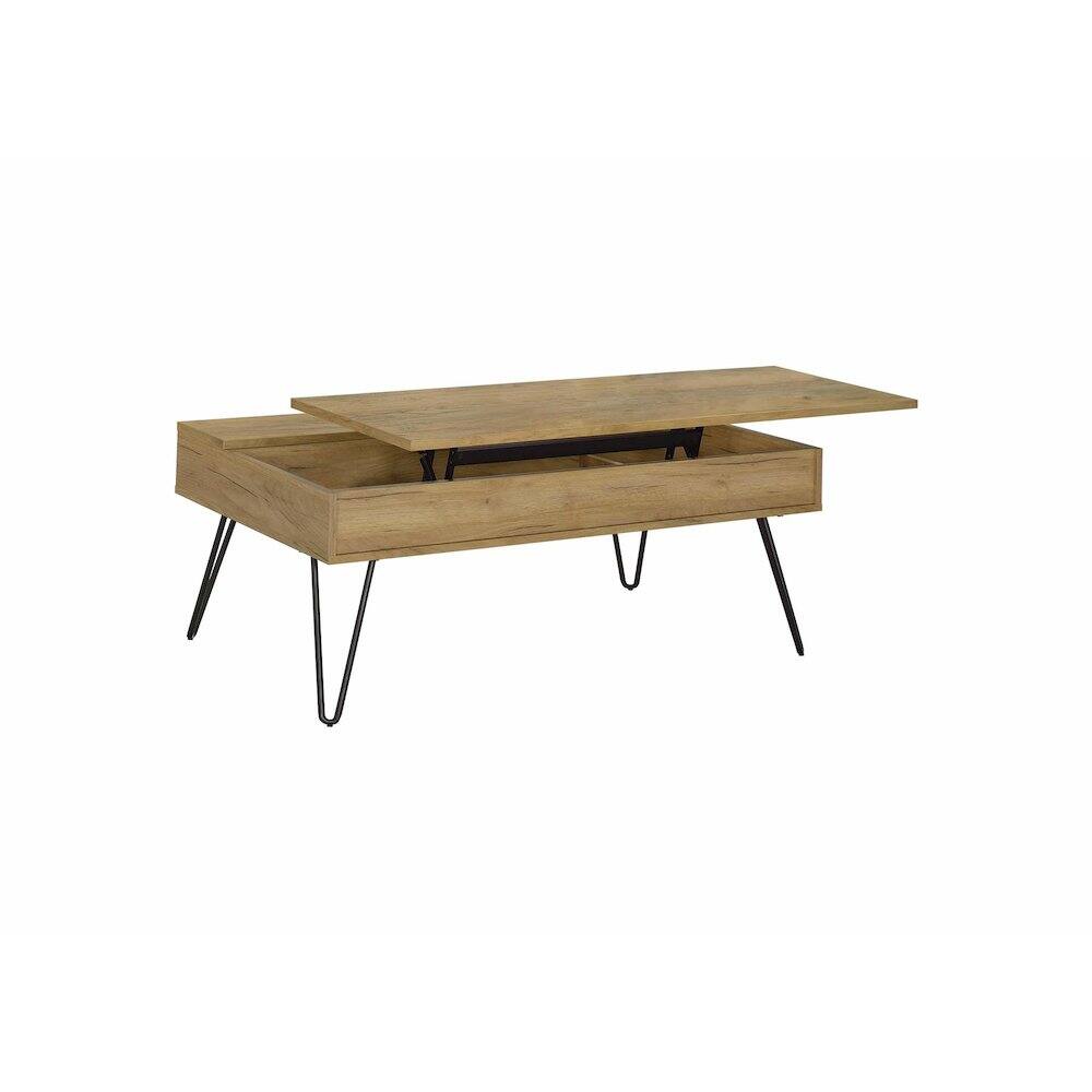 Alt View 1. Coaster Co. of America - Fanning 2-piece Lift Top Coffee and End Table Set Golden Oak - Brown.