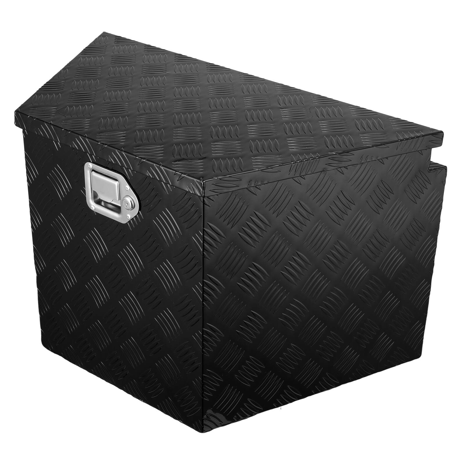 Alt View 5. VEVOR - Trailer Tongue Box, Aluminum Alloy Diamond Plate Tongue Box Tool Chest,Heavy Duty Trailer Box Storage with Lock and Keys - Black.