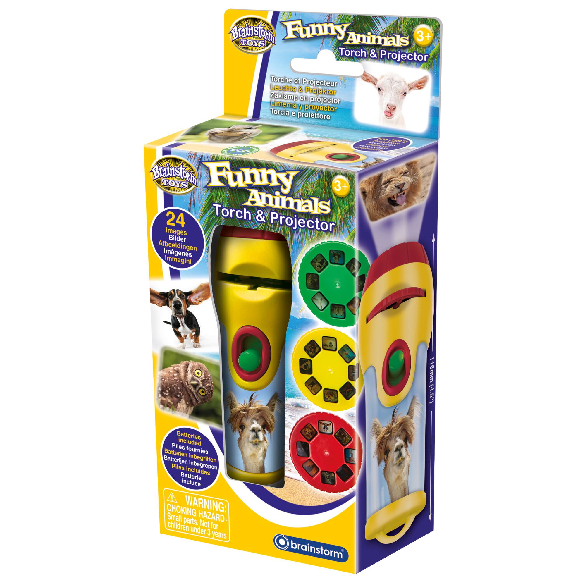 Brainstorm Limited - Brainstorm Toys: Funny Animals Torch & Projector - Ages 3+