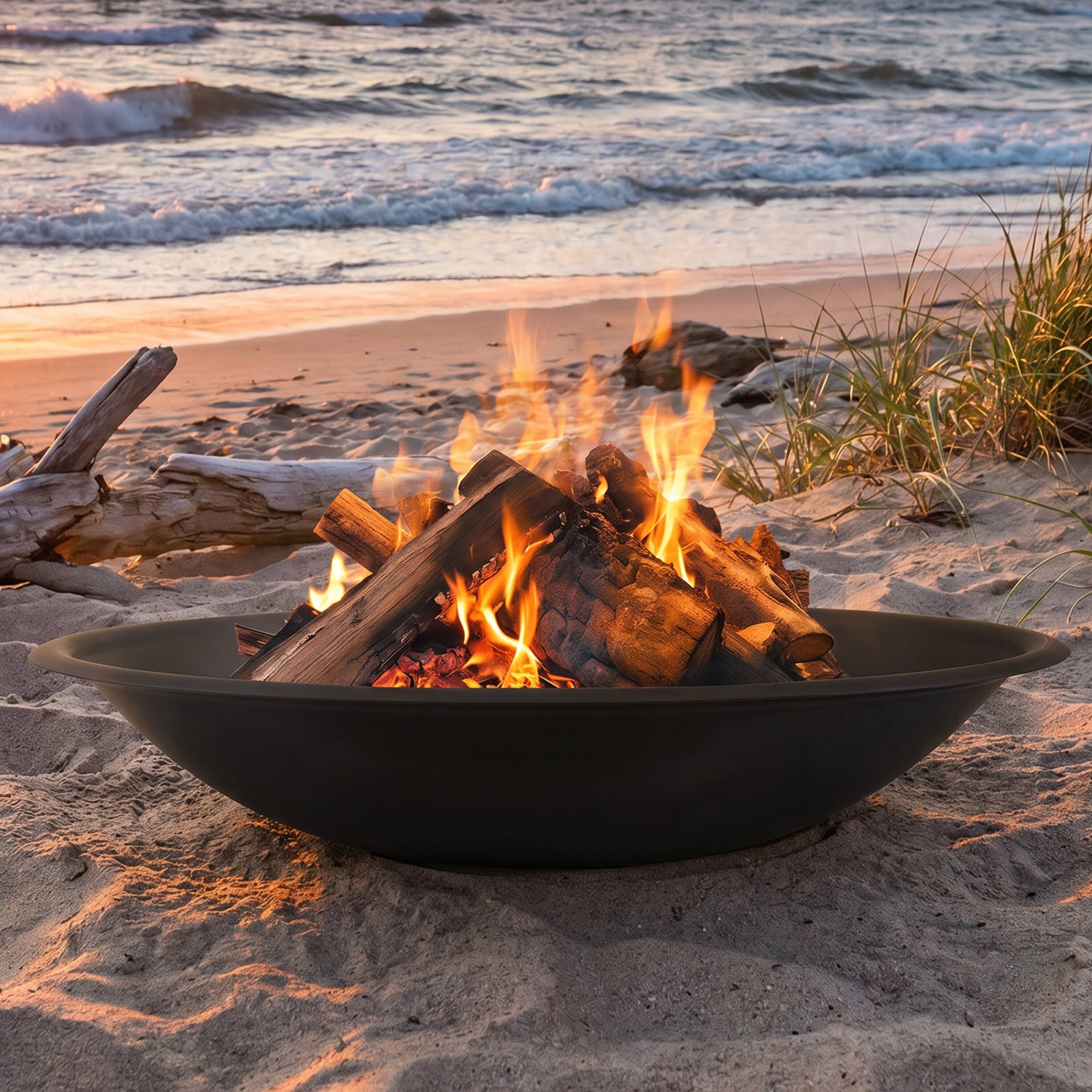 Alt View 1. Sunnydaze - 23 in Classic Elegance Steel Replacement Fire Pit Bowl - Black.