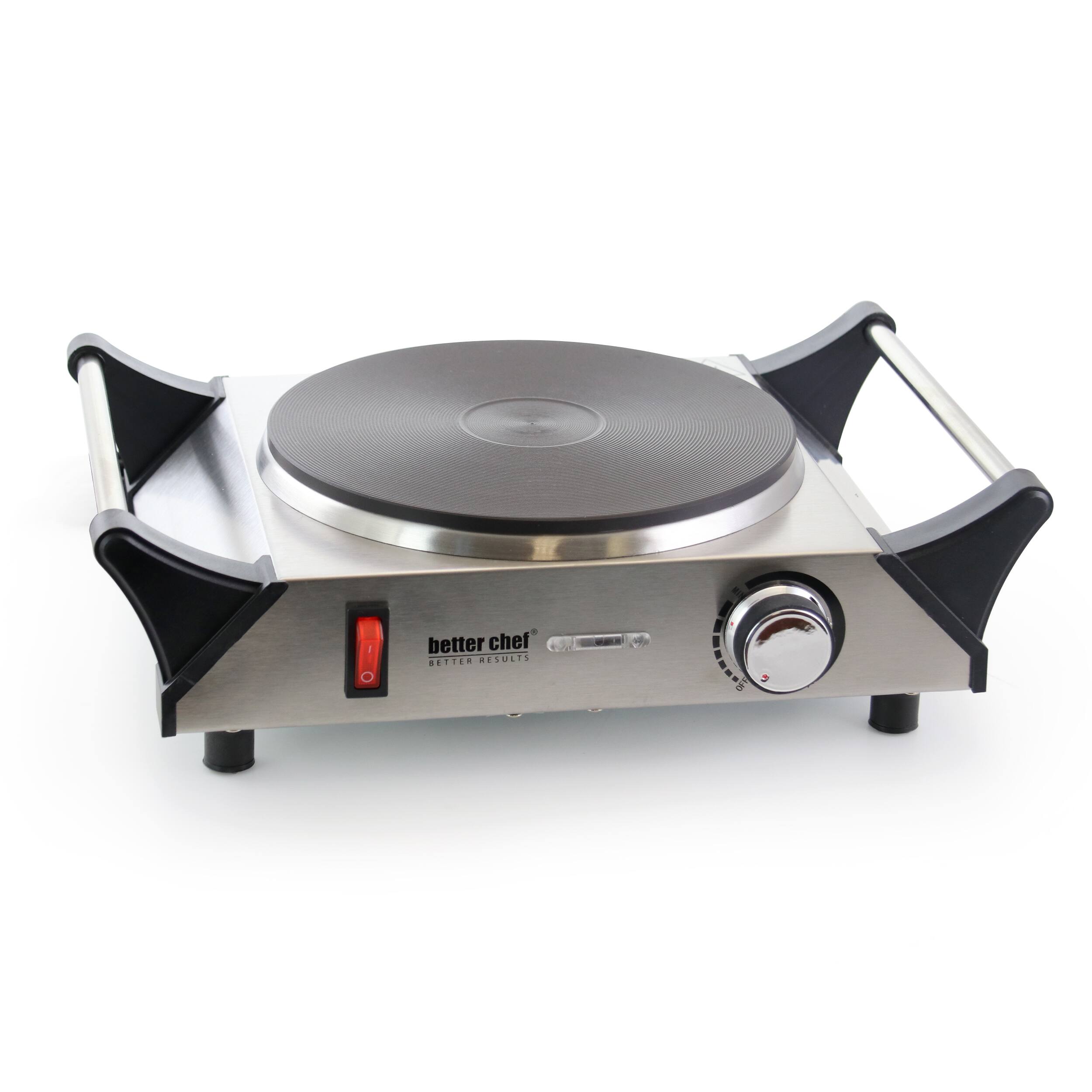 Better Chef - Portable Stainless Steel Solid Element Single Electric Burner - Silver