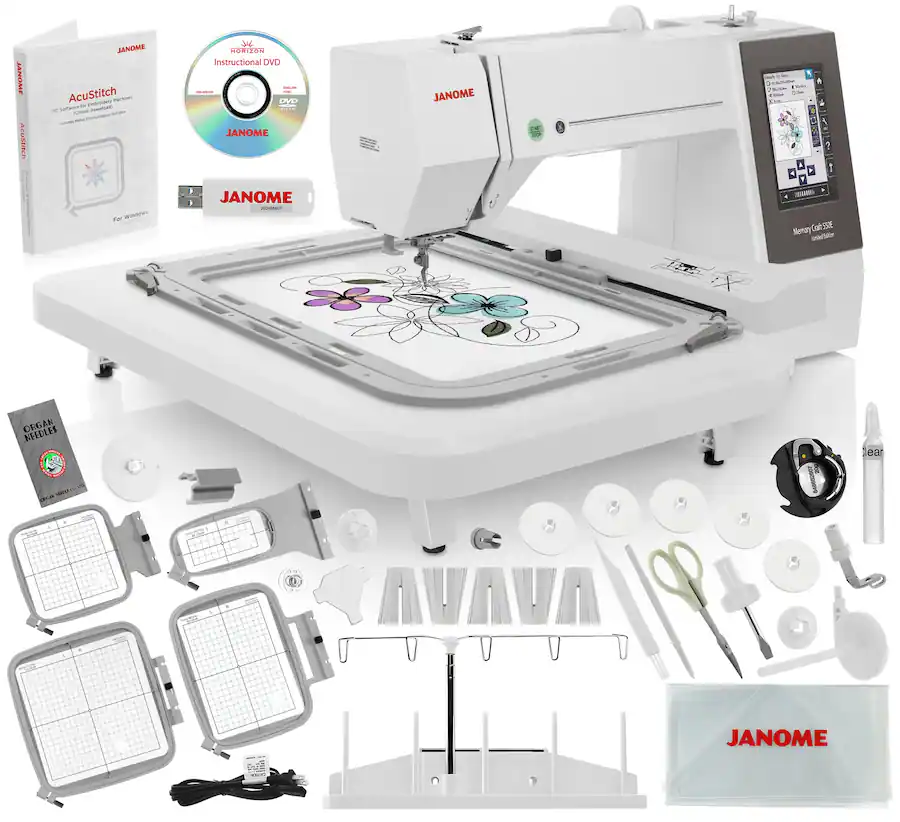 Janome Memory Craft 550e LE Embroidery Machine Includes 5 Spool Thread ...
