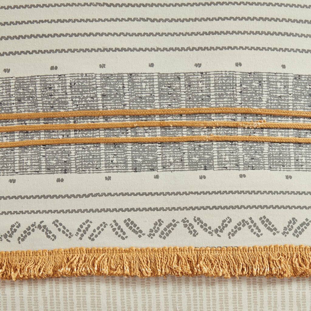 Alt View 5. Gracie Mills - Gracie Mills Belinda Serene Stripe 3-Piece Cotton Comforter Set - Gray/Yellow.