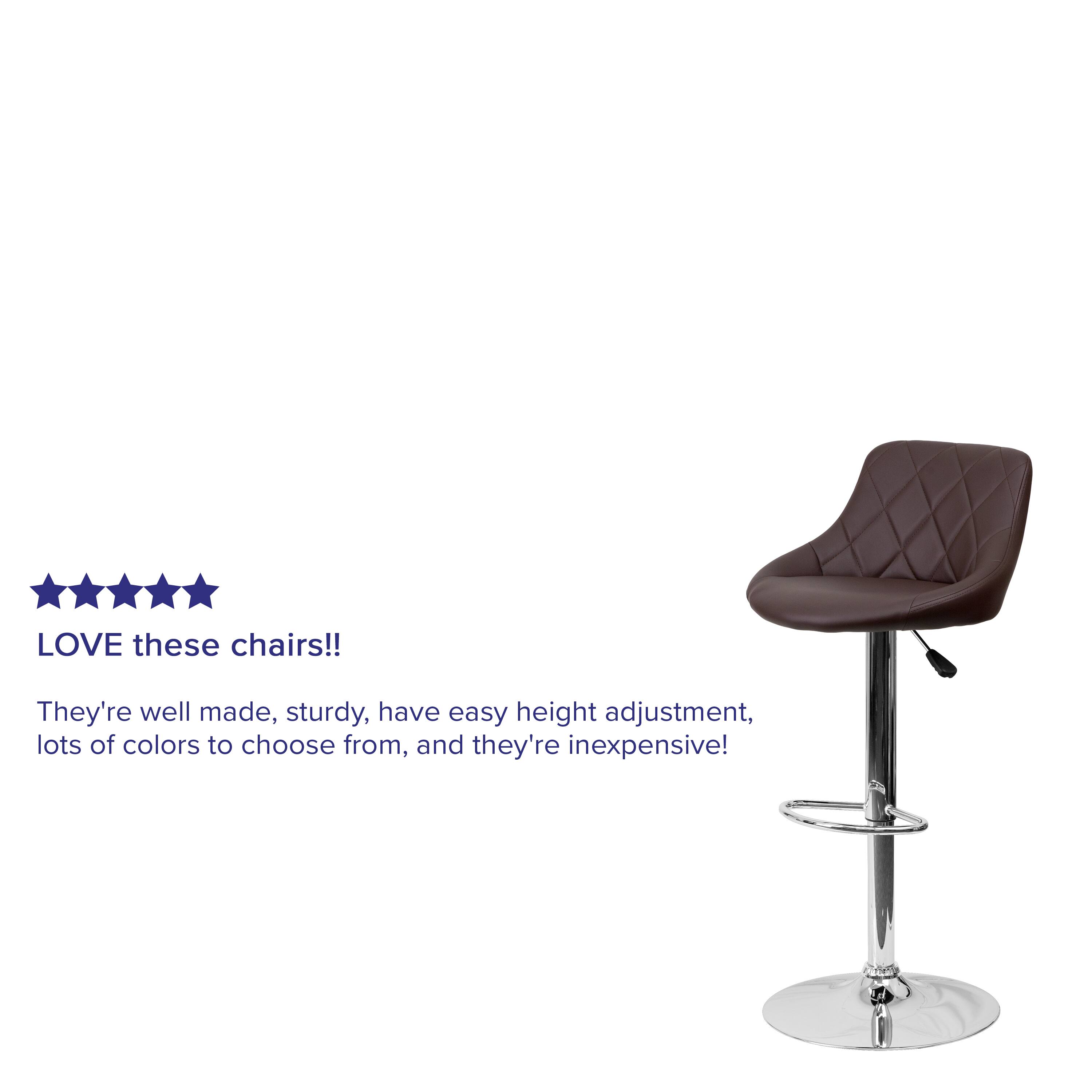 LOVE these chairs!!  
They're well made, sturdy, have easy height adjustment, lots of colors to choose from, and they're inexpensive!
