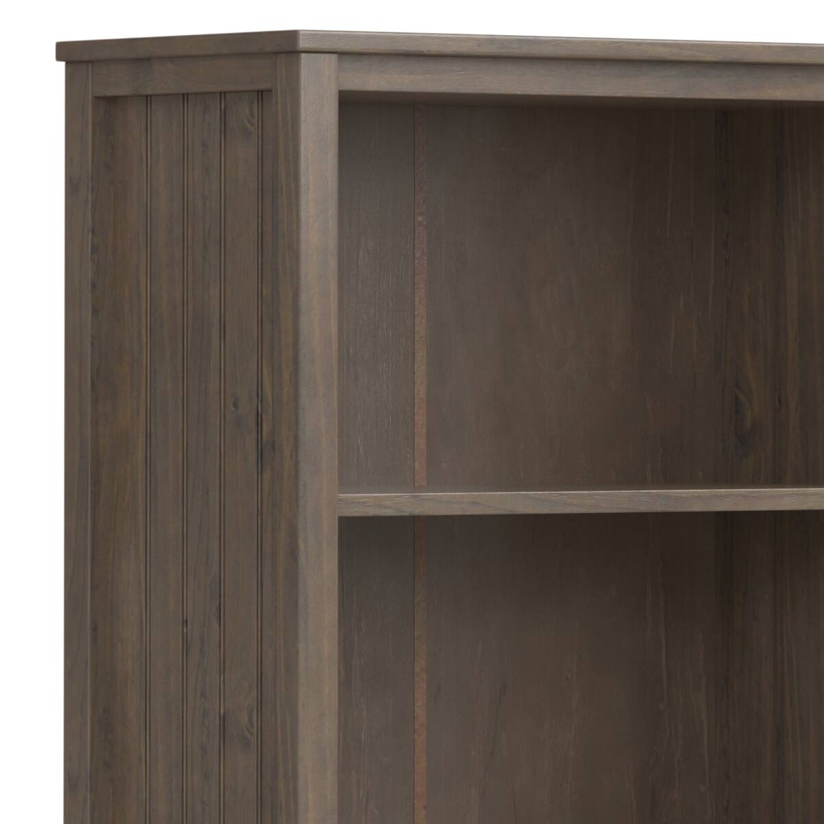 Alt View 1. Simpli Home - Lev SOLID WOOD 72 inch x 30 inch Transitional Bookcase in Smoky Brown - Smoky Brown.