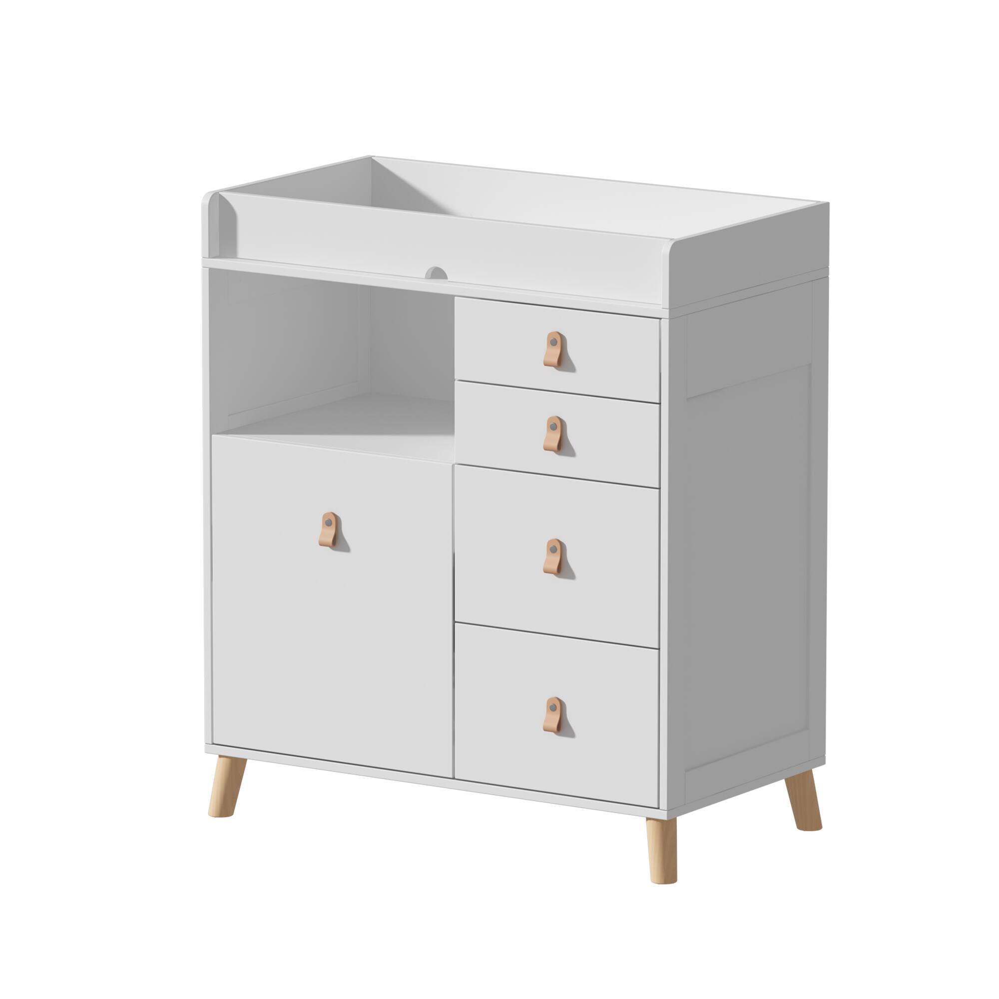 Left. FUFU & GAGA - FUFU&GAGA Anti-Tip Changing Table Dresser with Multi-Drawer Storage White - White.