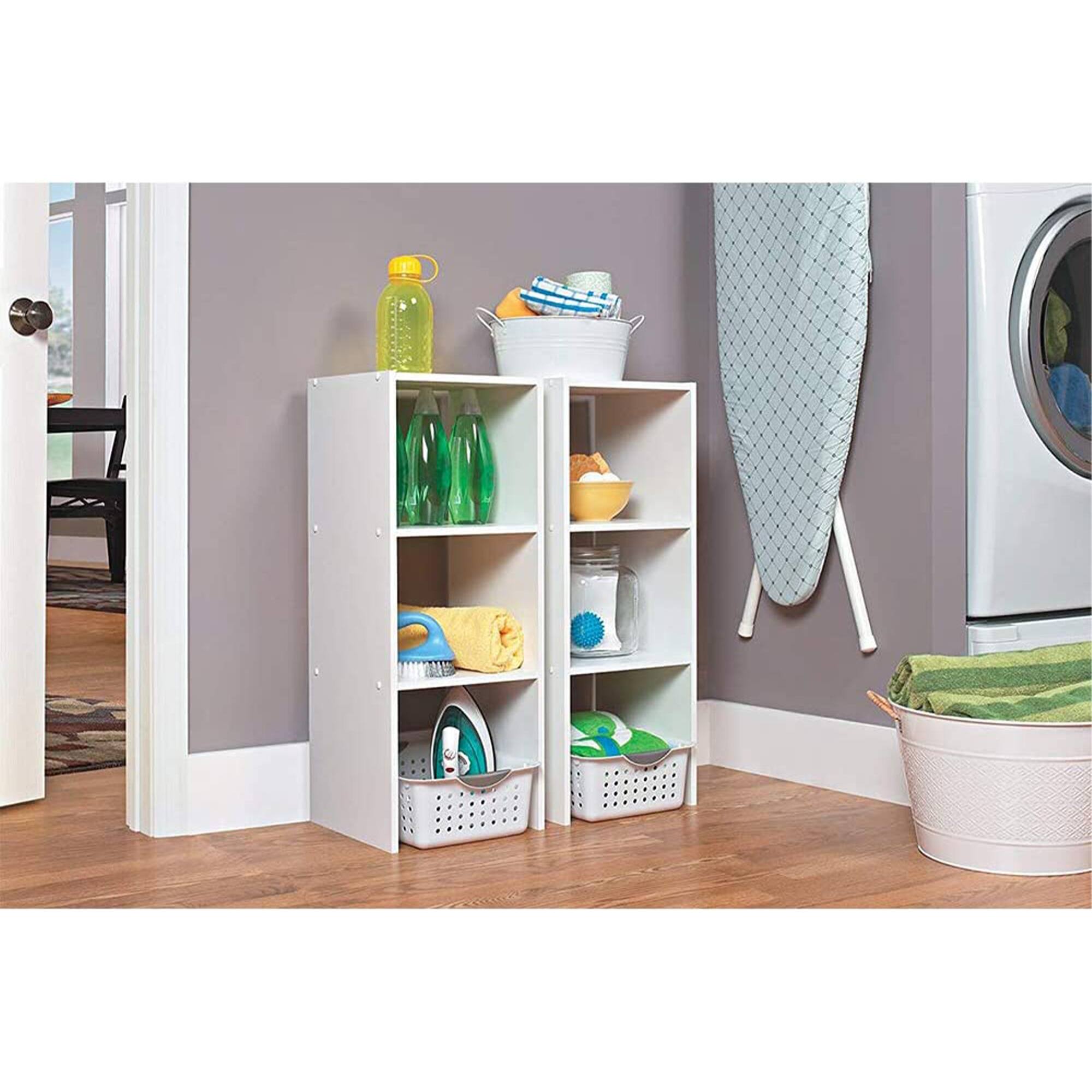 Alt View 5. ClosetMaid - ClosetMaid Decorative Home Stackable 2-Cube Organizer Storage, White (3 Pack).
