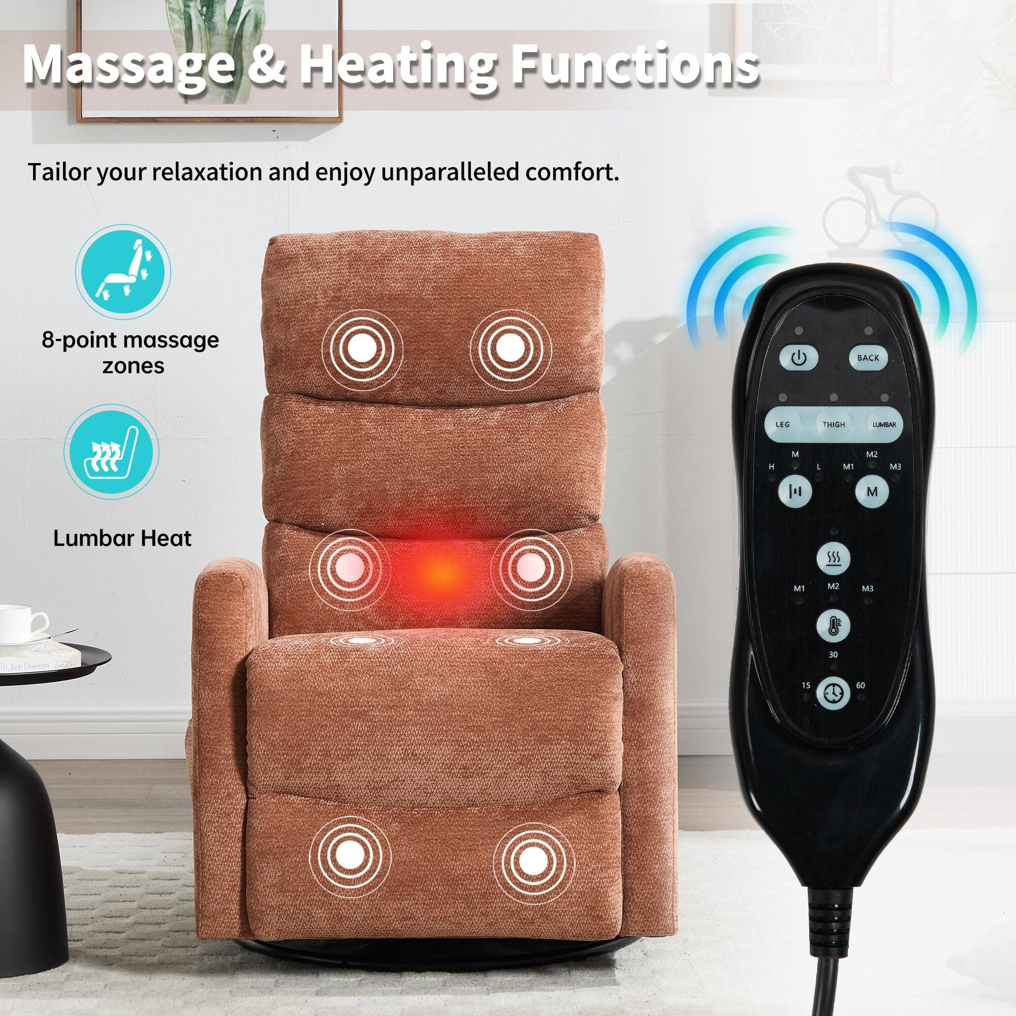 Massage & Heating Functions

Tailor your relaxation and enjoy unparalleled comfort.

8-point massage zones

Lumbar Heat