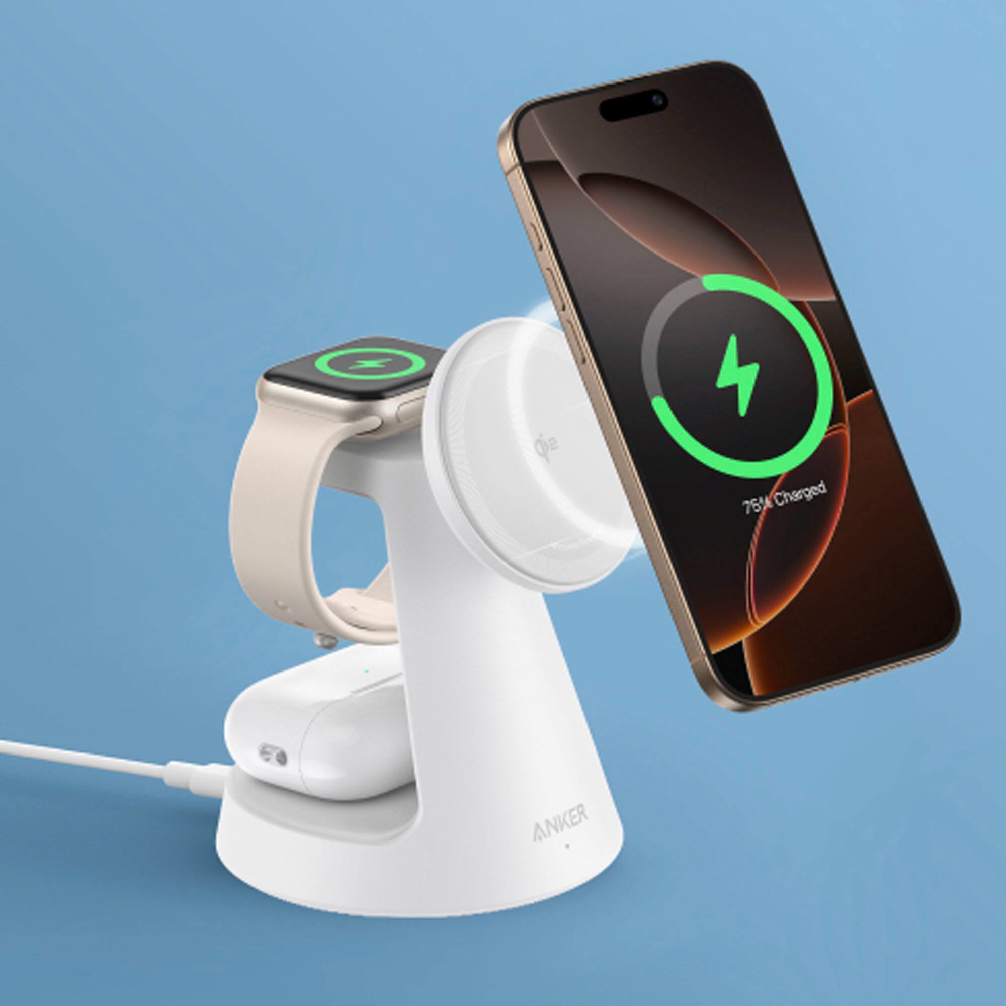 The text on the image reads "75% Charged ANKER".