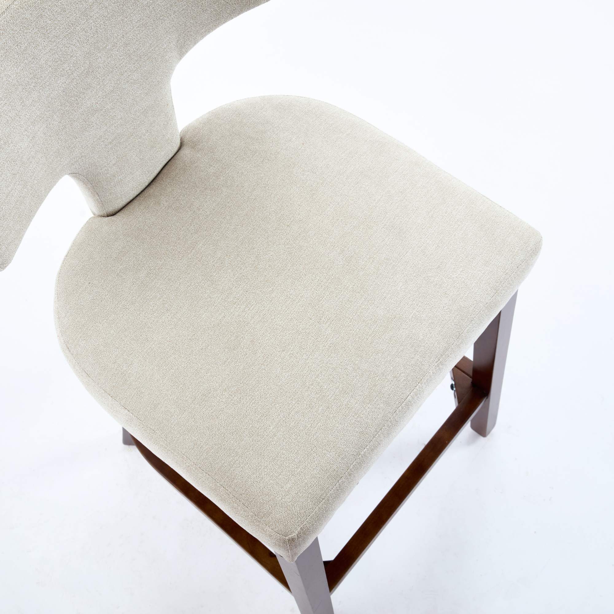 Alt View 7. GOODSILO - Modern Counter Height Bar Stools Set of 2, Farmhouse Upholstered Accent Chairs with Curved Backrest and Hardwood Frame - Beige.