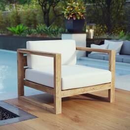 Upland Outdoor Patio Teak Armchair by Modway - Natural White