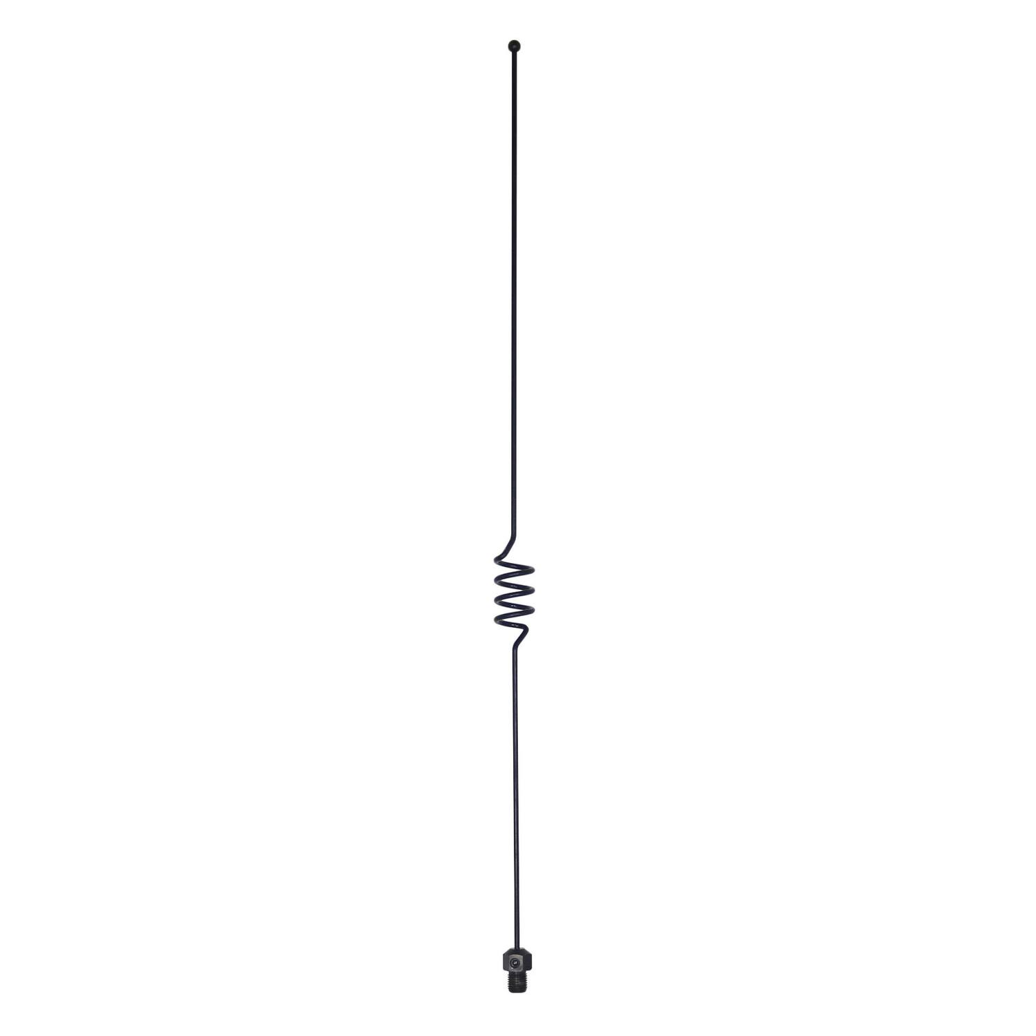 Left. Tram - 140 to 170 MHz VHF/430 to 450 MHz UHF 17.25" Tall Pre-Tuned Dual-Band Amateur Antenna with Stainless Steel Mirror Mount - Black.