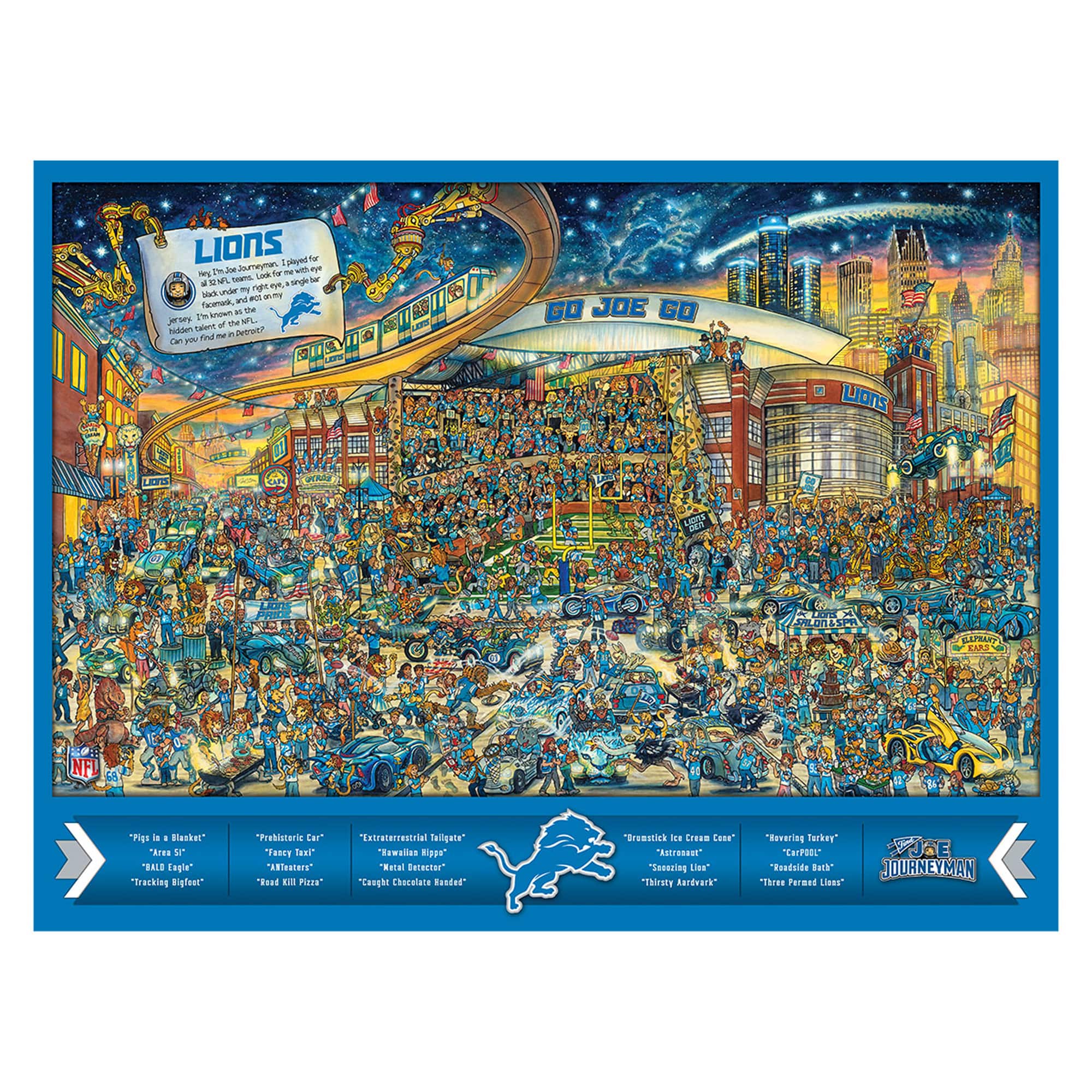 YouTheFan - Detroit Lions 500-Piece Joe Journeyman Puzzle - Multicolor
