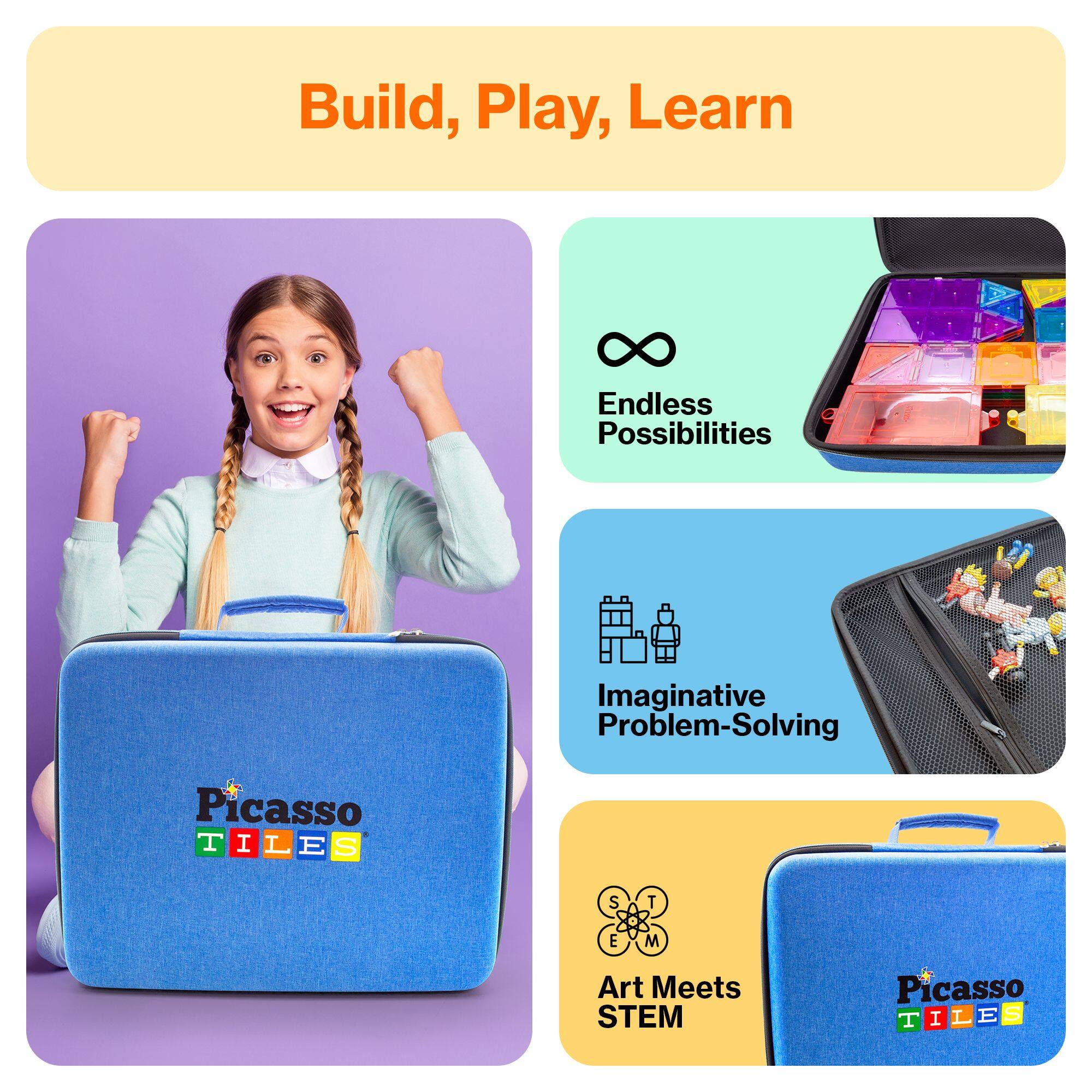 Build, Play, Learn

Endless Possibilities

Imaginative Problem-Solving

Art Meets STEM

Picasso TILES
