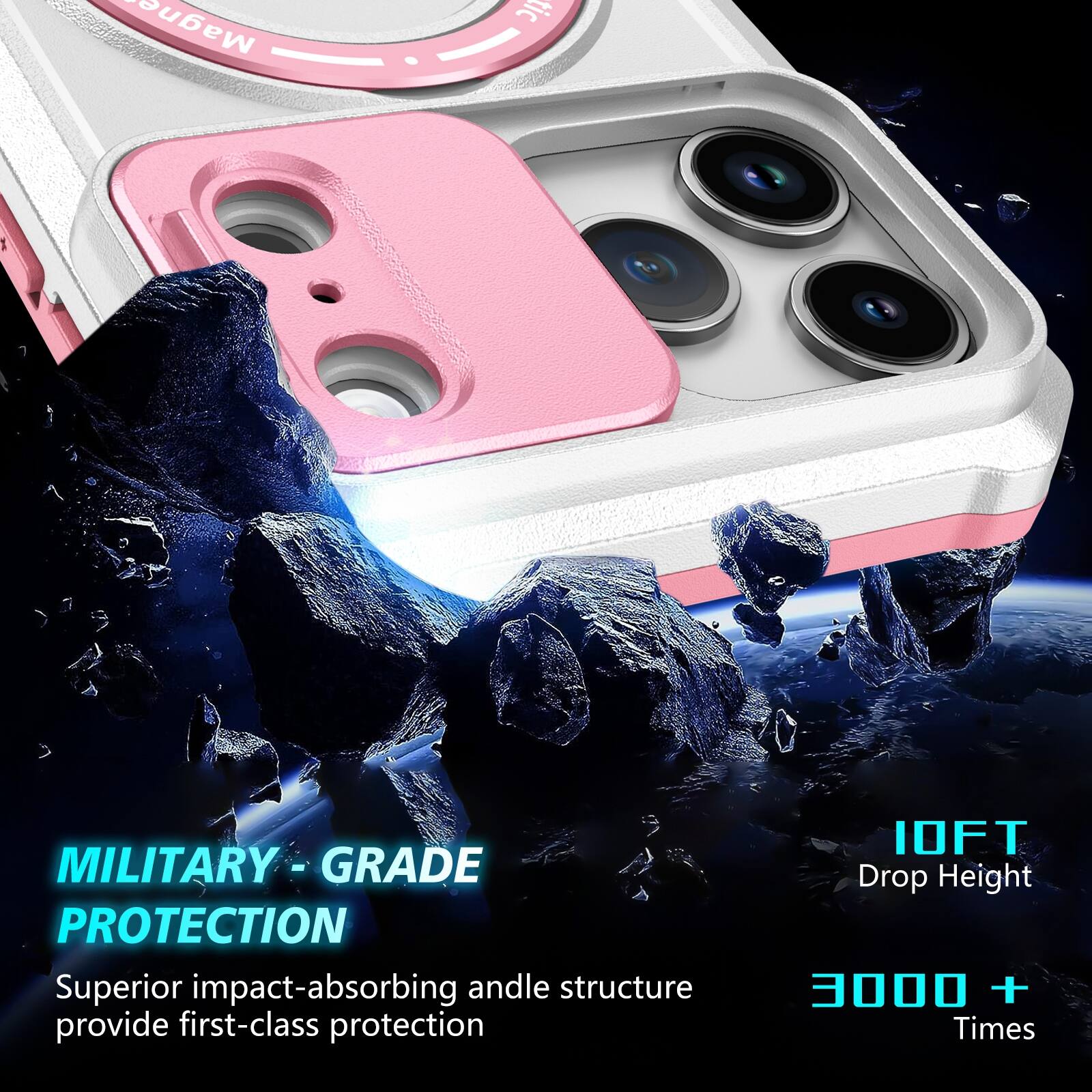 MAGNETIC MILITARY - GRADE PROTECTION

Superior impact-absorbing andle structure provide first-class protection

10FT Drop Height

3000 + Times